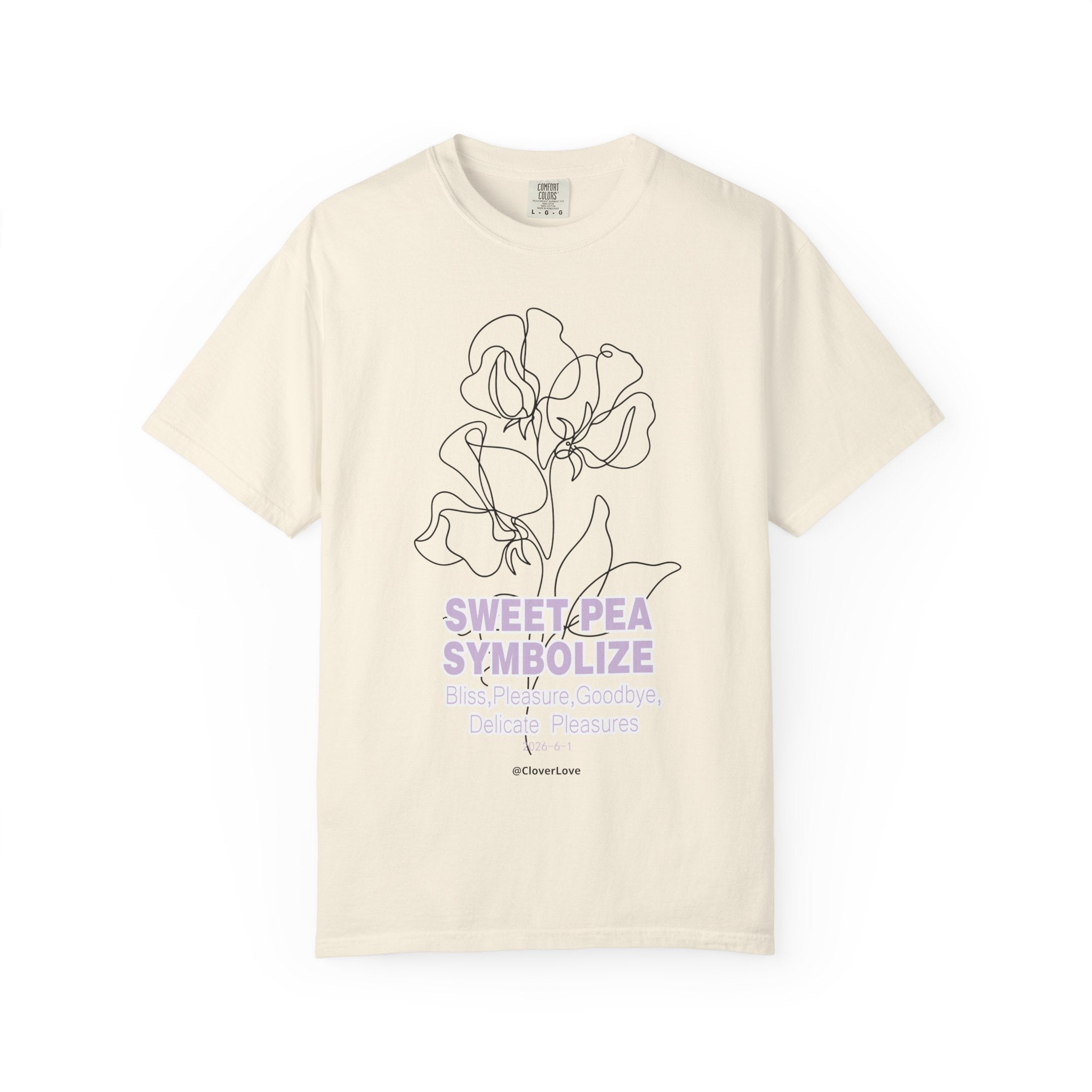 Sweet Pea Flower T-Shirt - Botanical Graphic Shirt for Flower Lovers