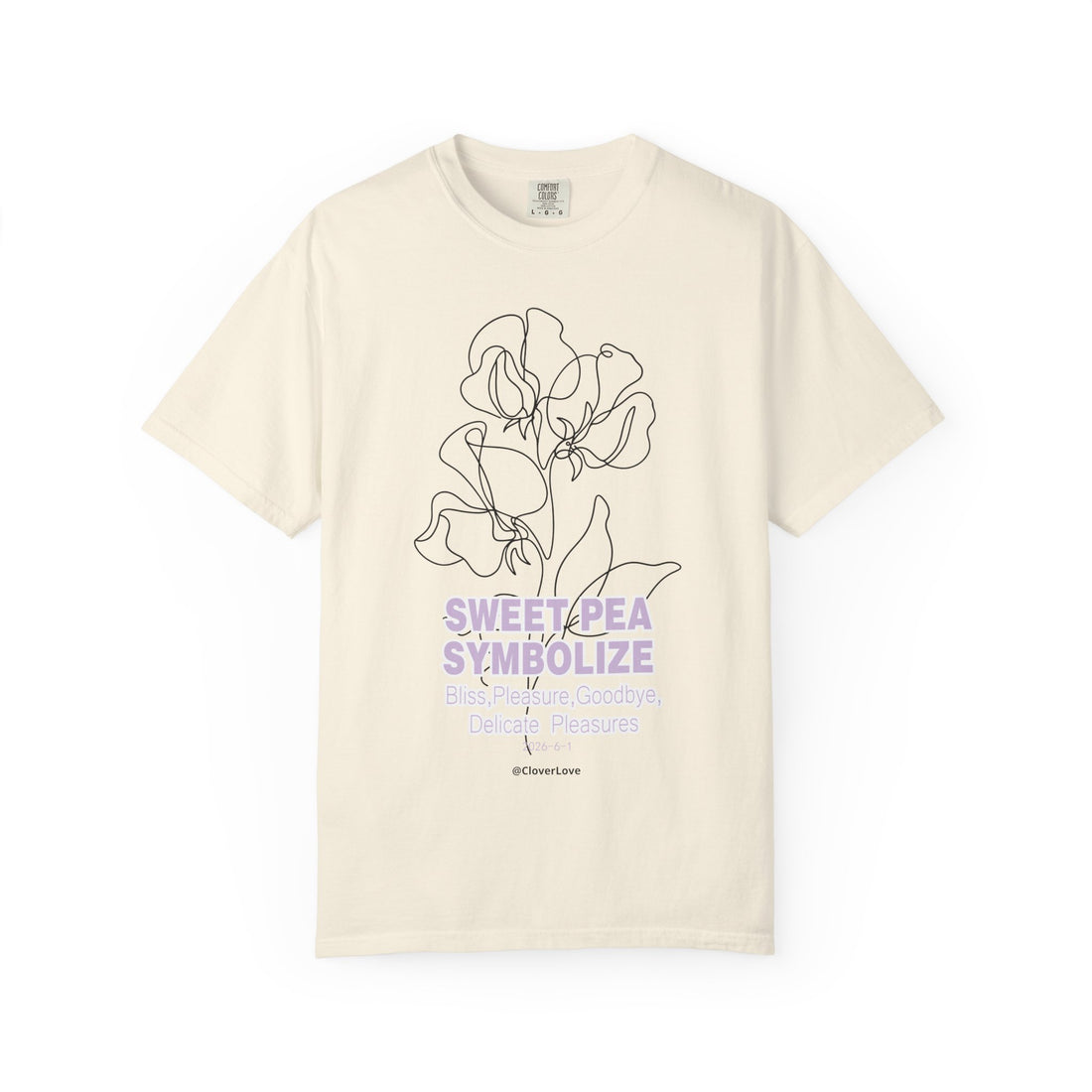 Sweet Pea Flower T-Shirt - Botanical Graphic Shirt for Flower Lovers