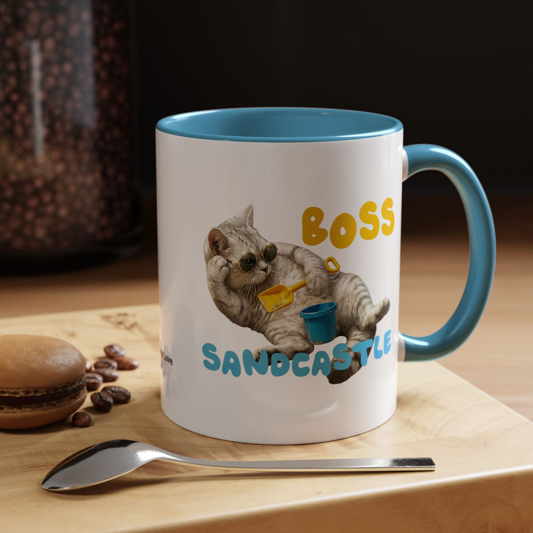 Funny Summer Cat Mug | Personalized Beach Cat Coffee Cup With Custom Text