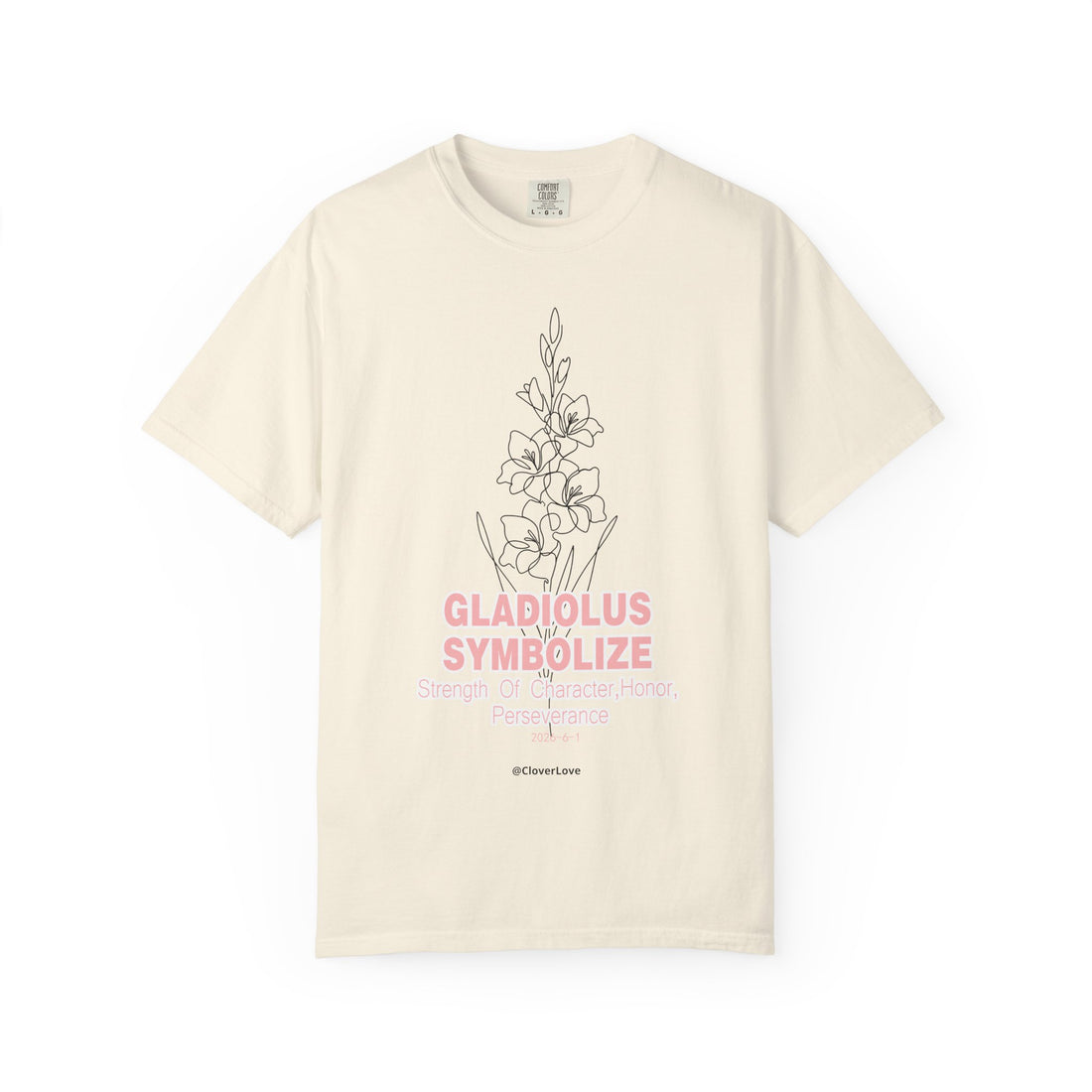 Gladiolus Flower T-Shirt - Inspirational Botanical Graphic Shirt for Flower Lovers
