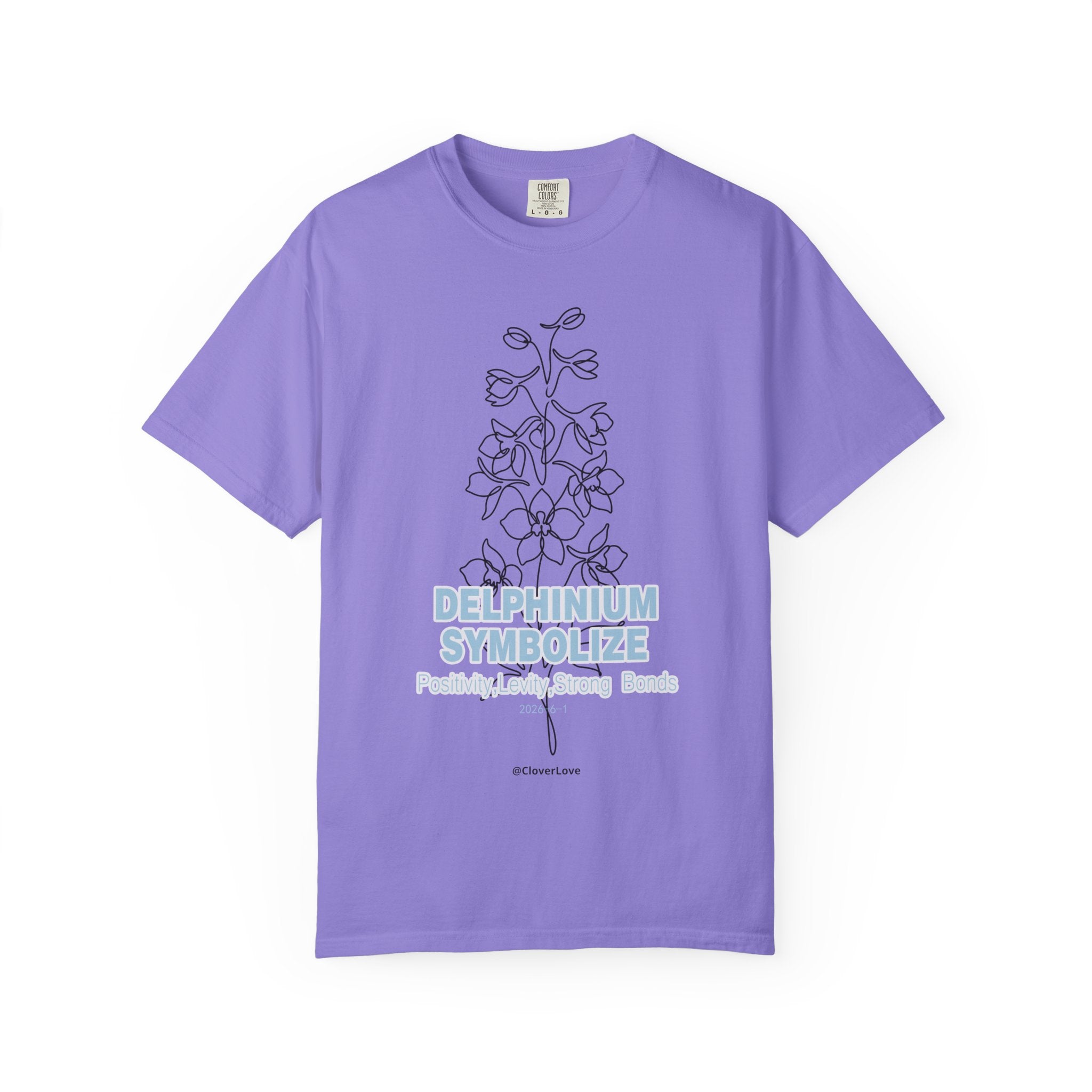 Delphinium Flower T-Shirt - Botanical Graphic Shirt for Flower Lovers