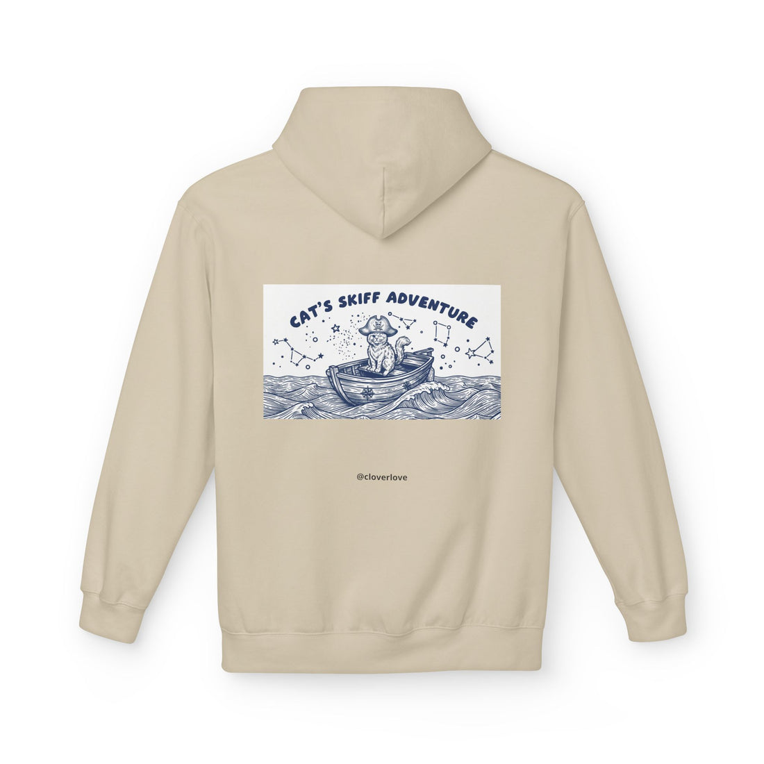 Katzen-Skiff-Abenteuer-Kapuzenpullover | Vintage Ozean Nautisch Grafik Sweatshirt