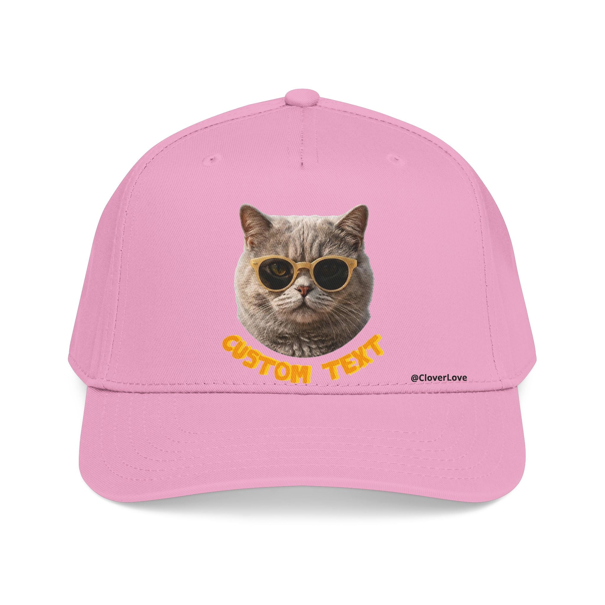 Custom Cat Baseball Cap, Personalized Summer Cat Hat with Sunglasses, Cute Pet Lover Gift