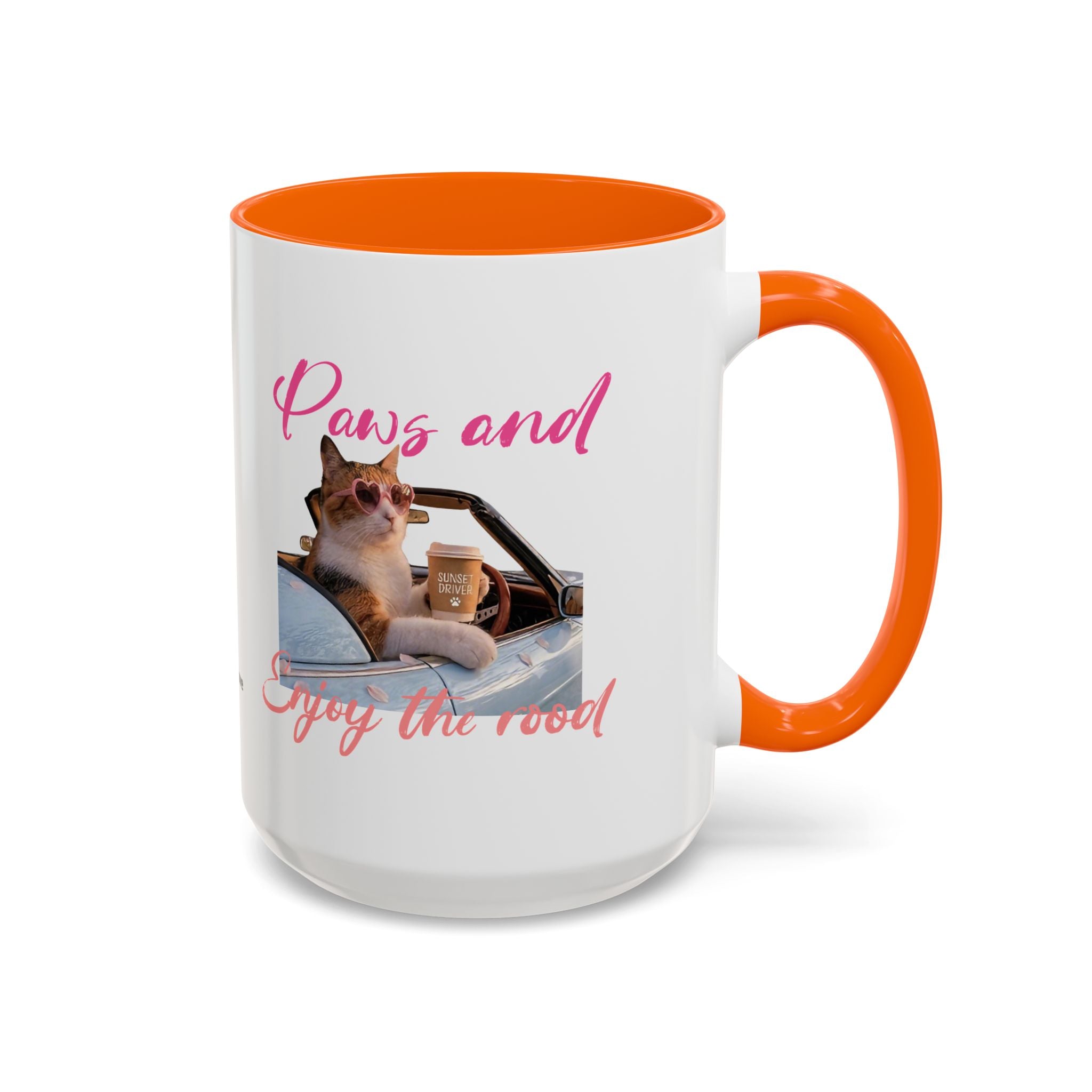 Road Trip Cat Mug | Personalized Summer Cat Coffee Cup With Custom Text