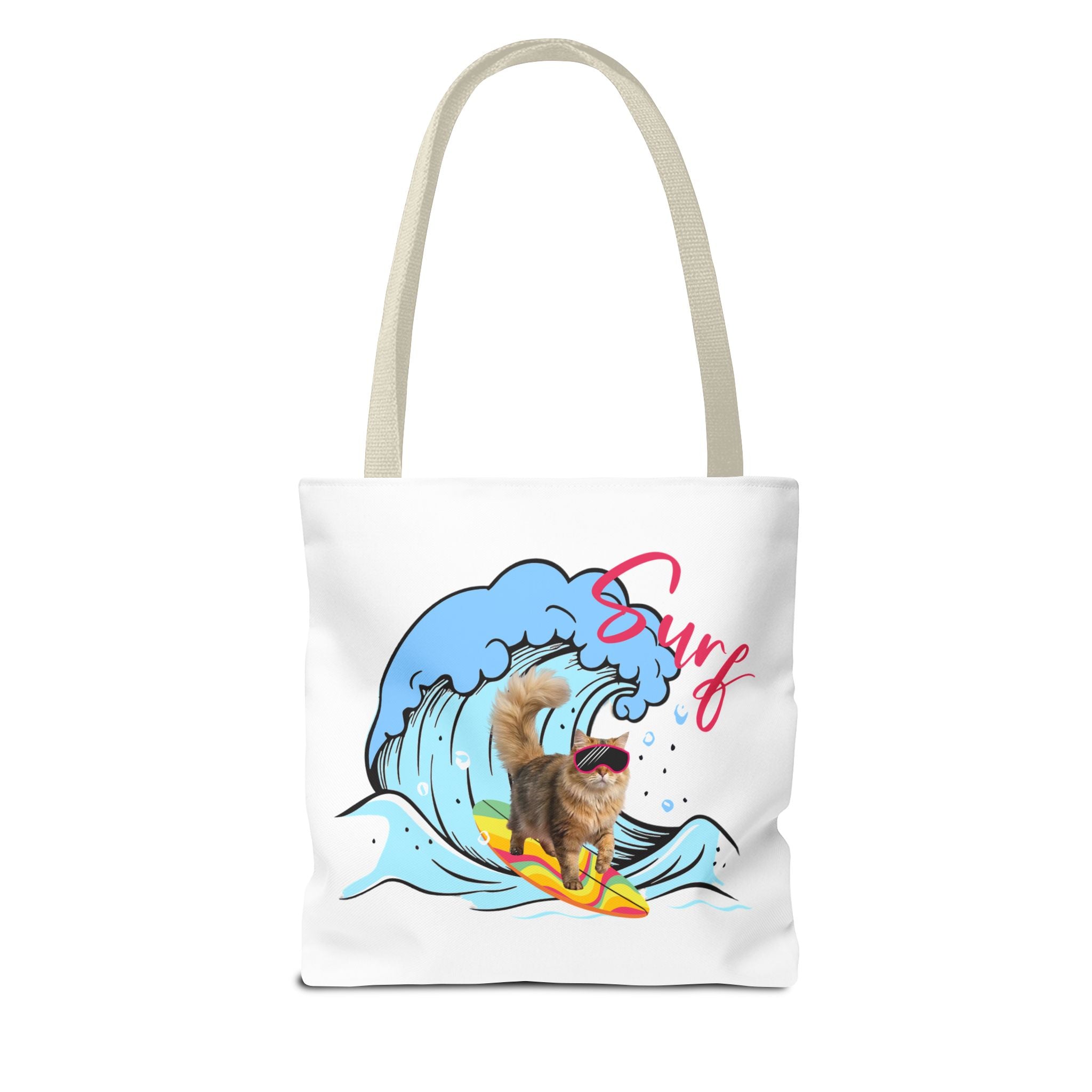 Funny Cat Tote Bag | Custom Pet Photo Shark Summer Bag