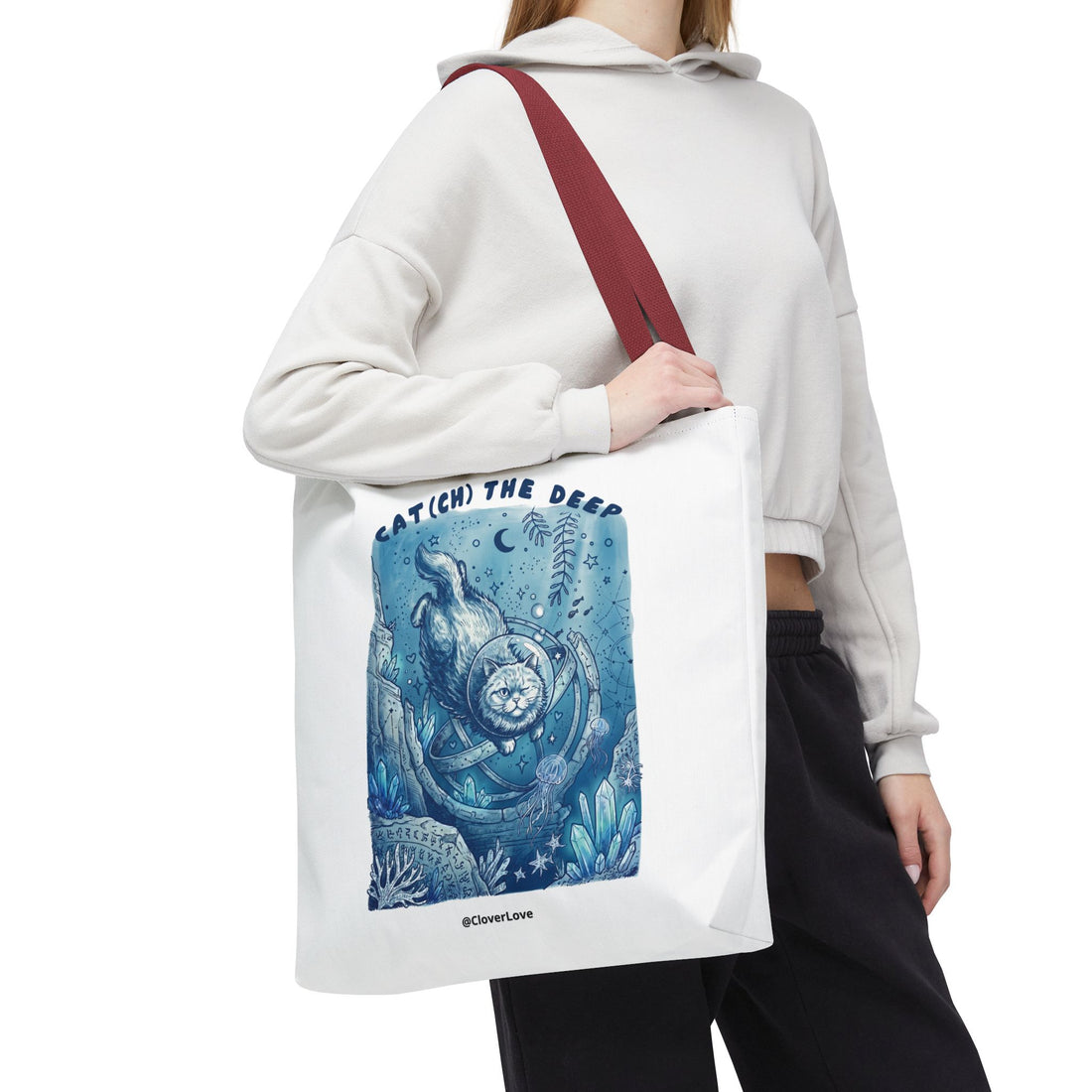 Cat Deep Sea Adventure Tote Bag | Vintage Ocean Explorer Canvas Bag