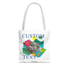Tropical Cat Tote Bag | Personalized Pet Photo Canvas Bag