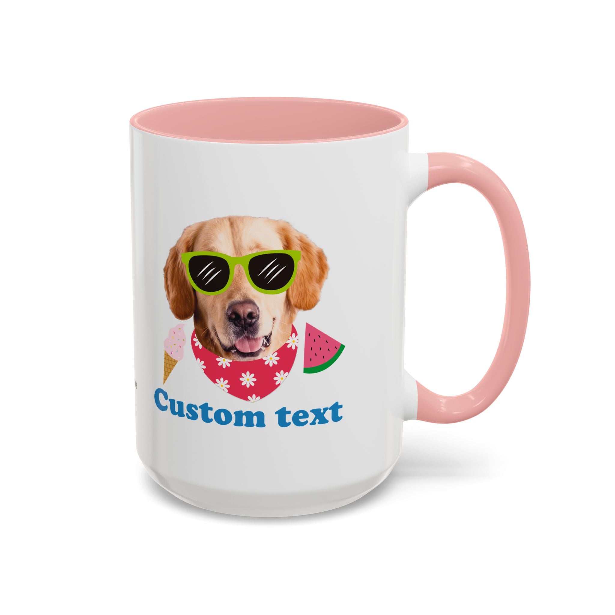 Cute Summer Dog Mug | Personalized Dog Photo Coffee Cup With Custom Text