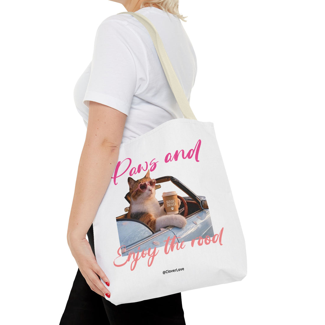 Cute Cat Tote Bag | Custom Cat Photo Personalized Canvas Bag