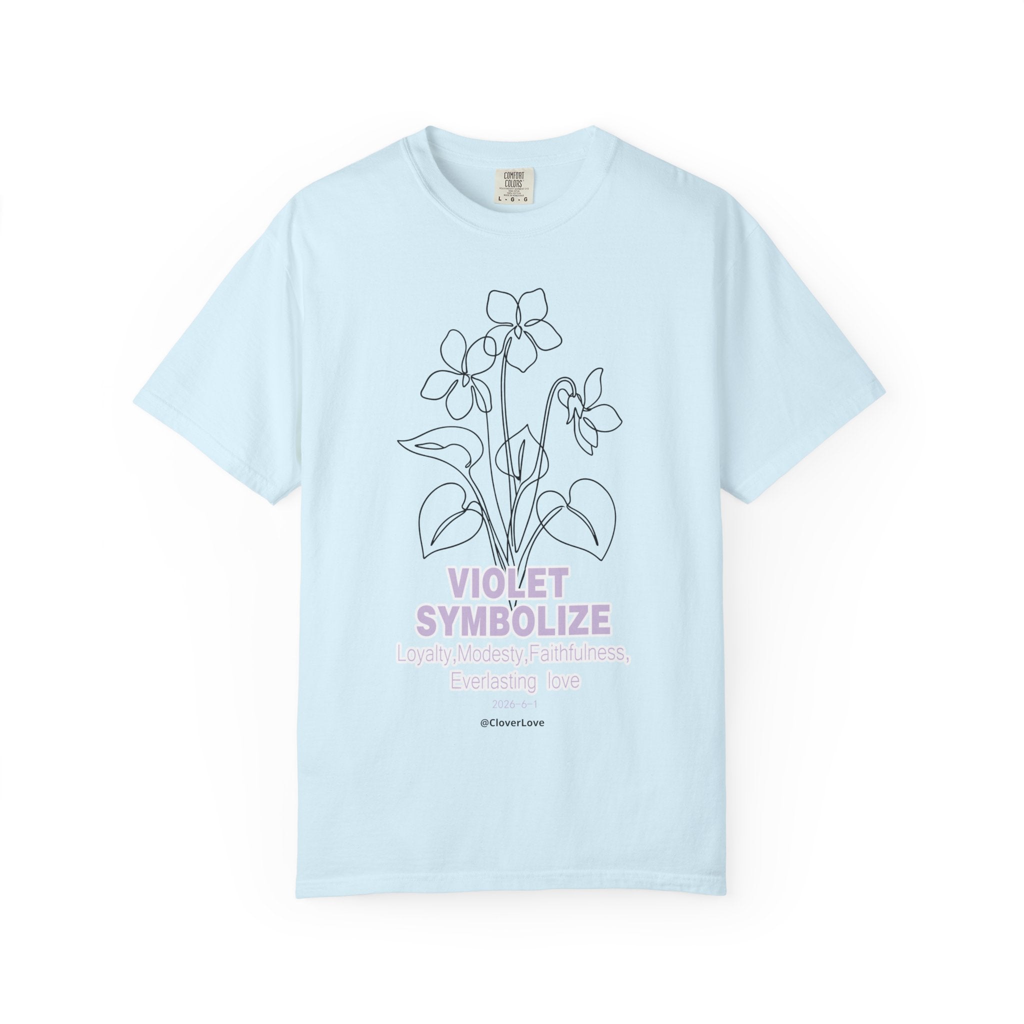 Violet Flower T-Shirt - Botanical Graphic Shirt for Flower Lovers