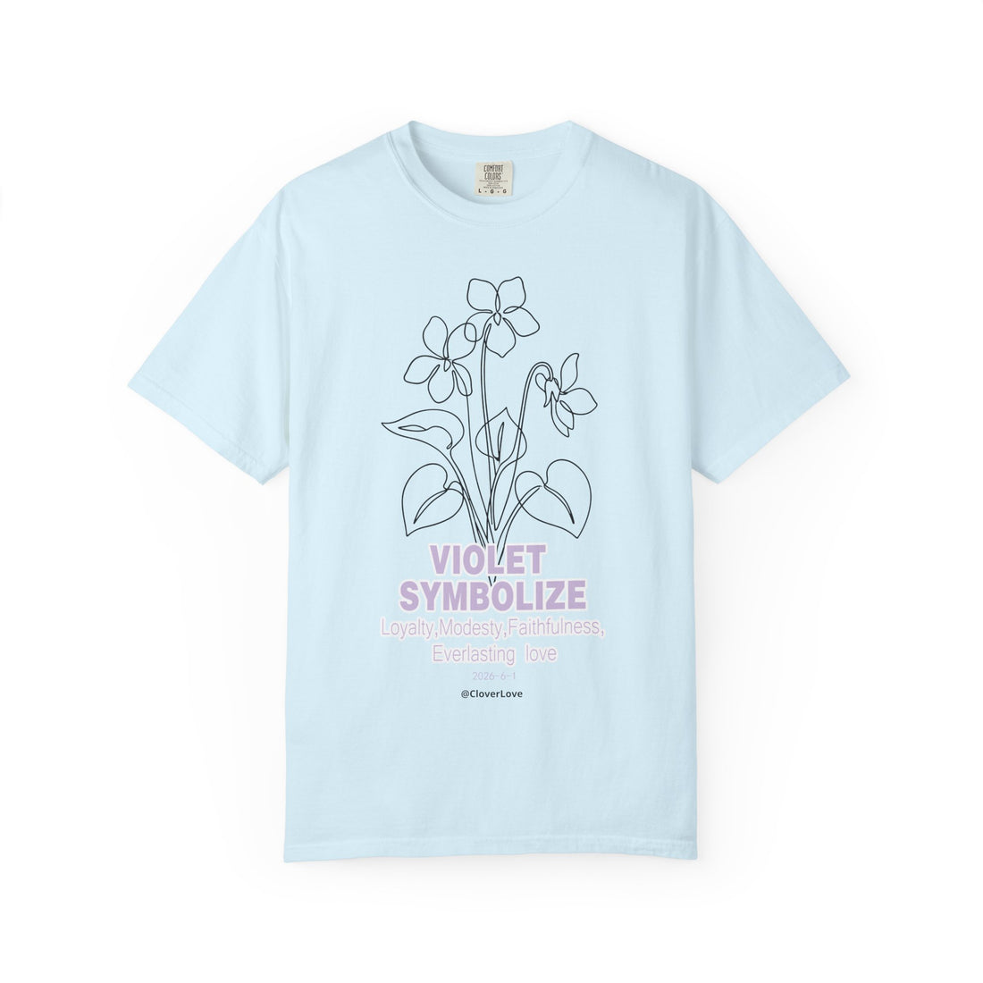 Violet Flower T-Shirt - Botanical Graphic Shirt for Flower Lovers