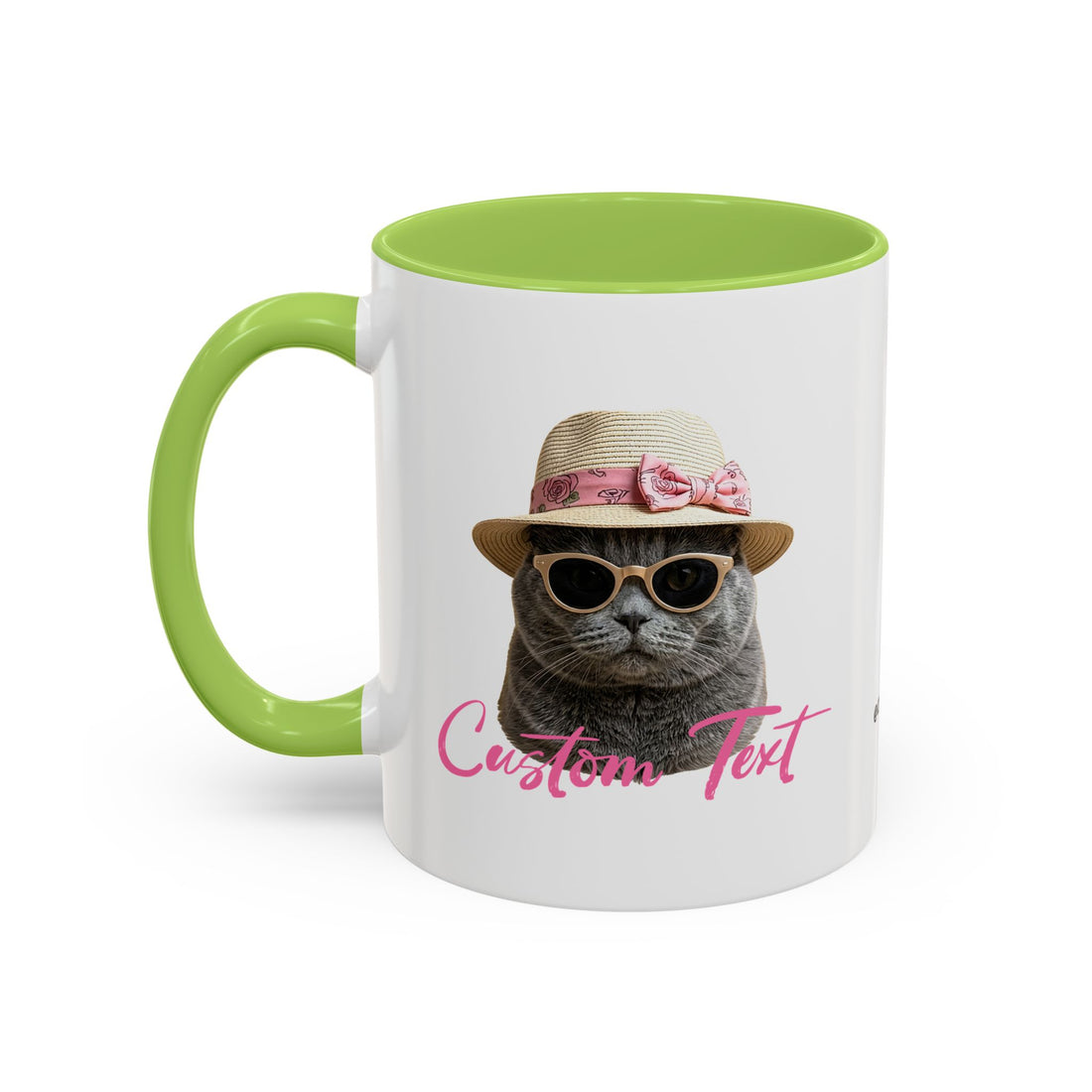 Summer Sunbathing Cat Mug | Personalized Cat Coffee Cup With Custom Text