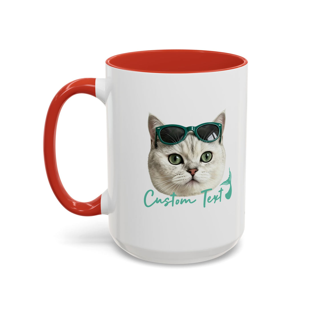 Meerjungfrauenkatze Sommer Tasse | Personalisierte Katzenkaffeetasse mit individuellem Text