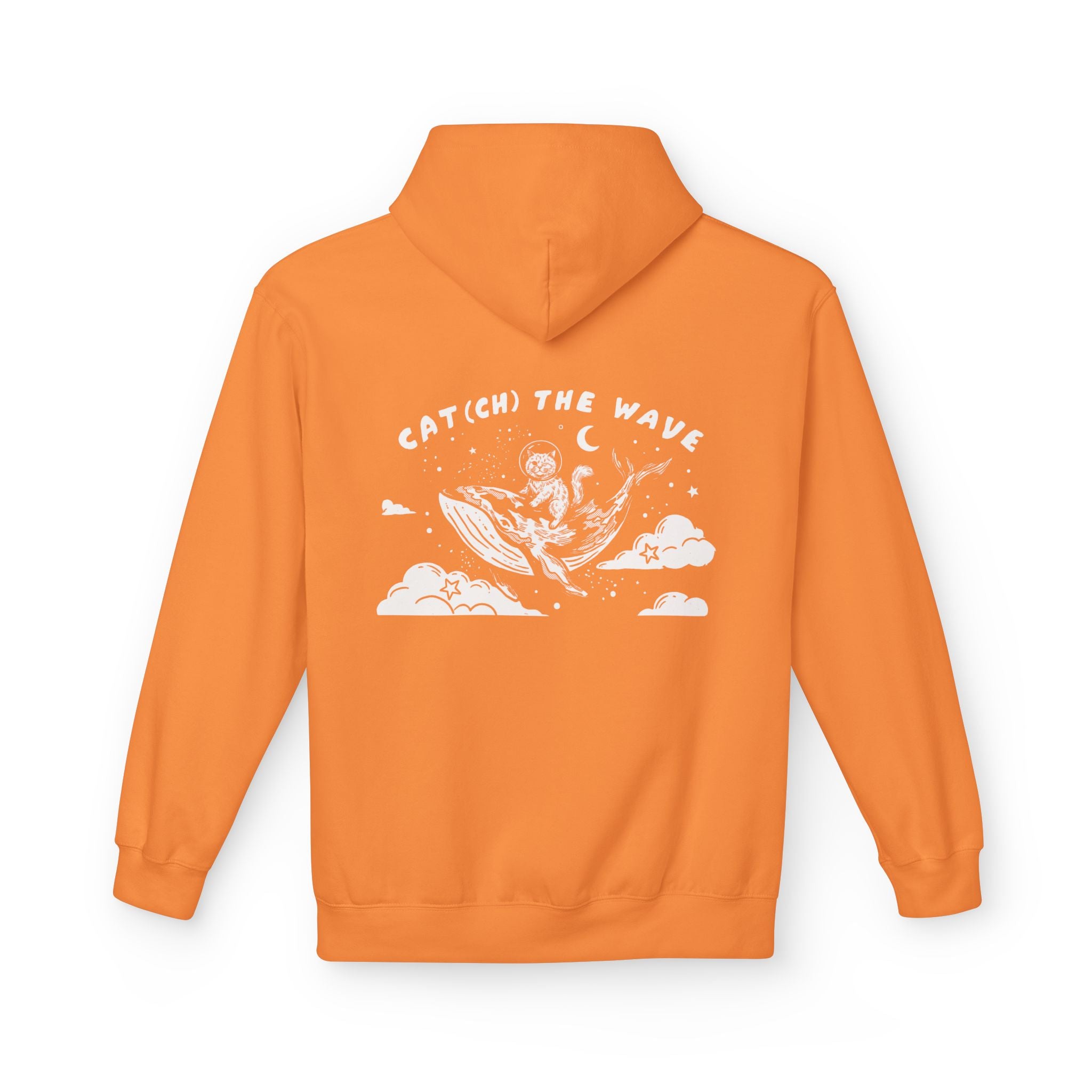 Cat & Whale Adventure Hoodie | Vintage Ocean Graphic Sweatshirt