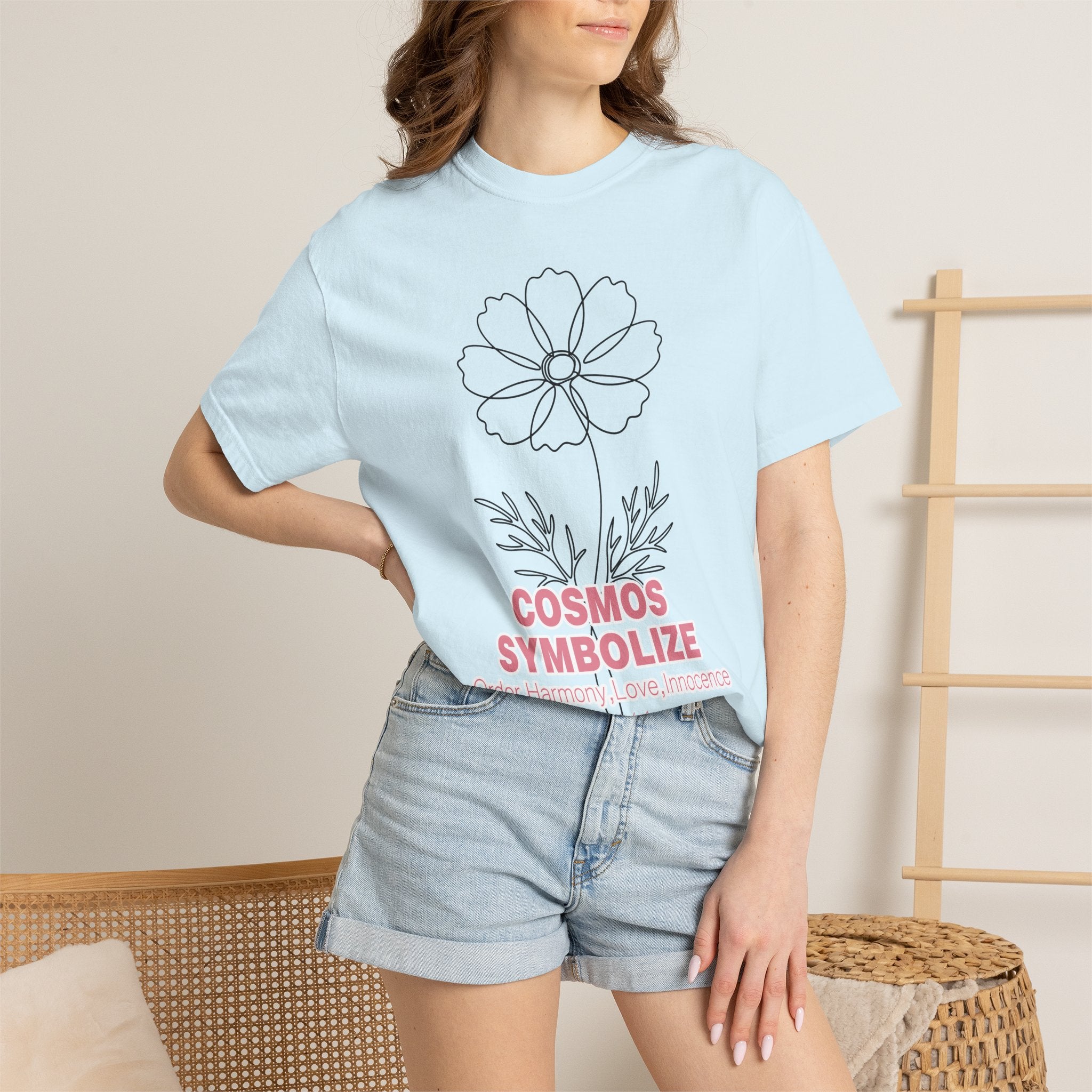 Cosmos Flower T-Shirt - Botanical Graphic Shirt for Flower Lovers