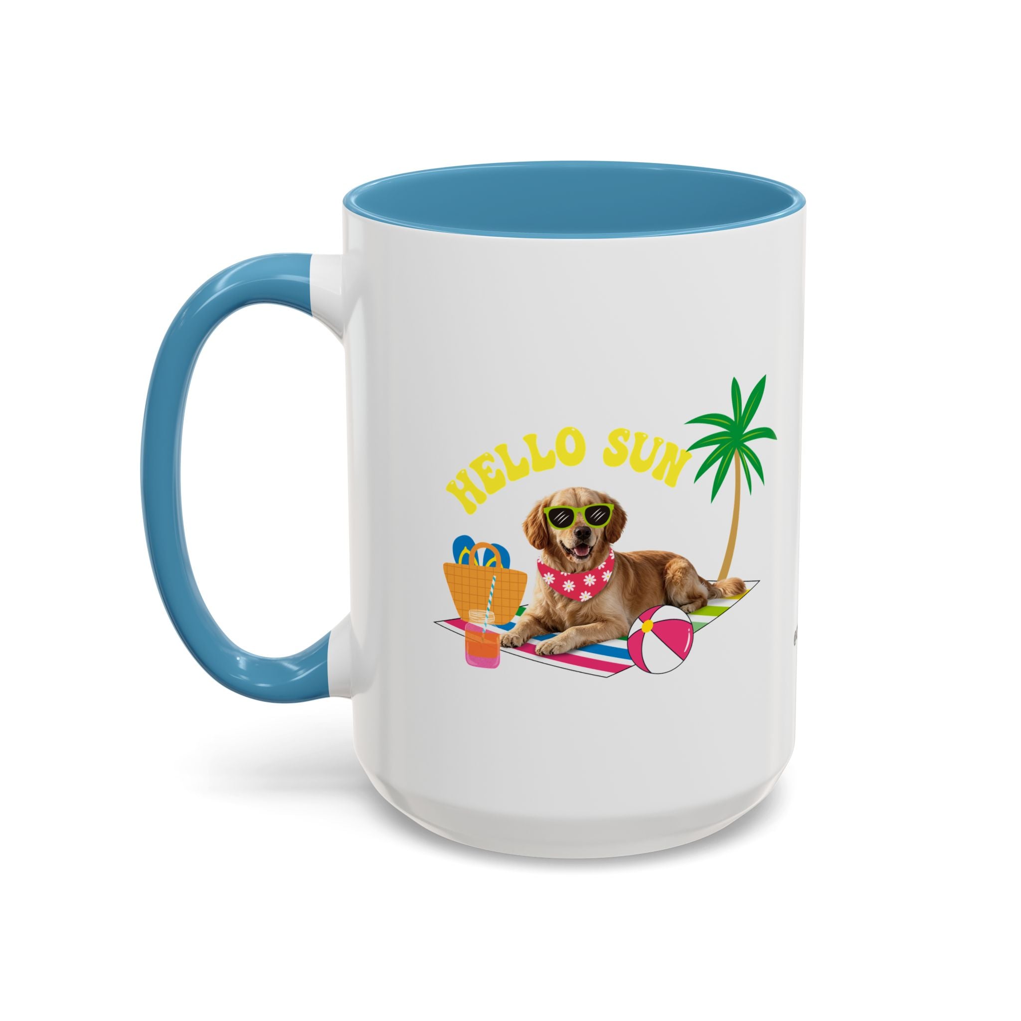 Cute Summer Dog Mug | Personalized Dog Photo Coffee Cup With Custom Text