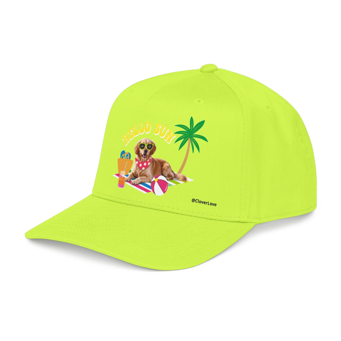 Custom Summer Dog Hat, Hello Sun Beach Puppy Baseball Cap, Personalized Pet Hat