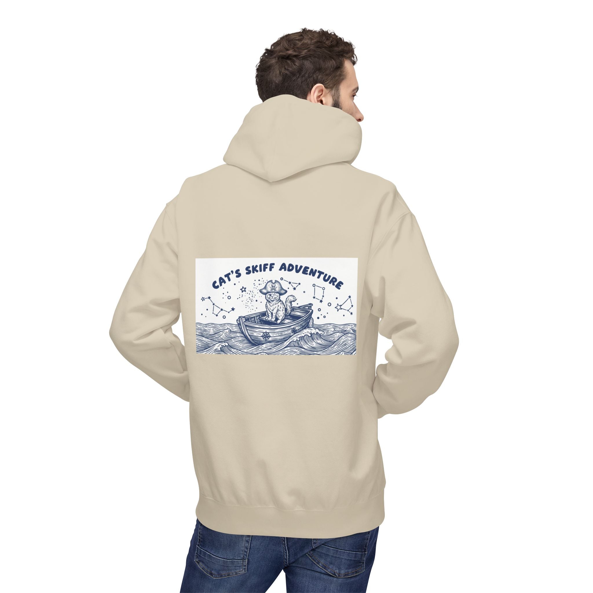 Cat's Skiff Adventure Hoodie | Vintage Ocean Nautical Graphic Sweatshirt