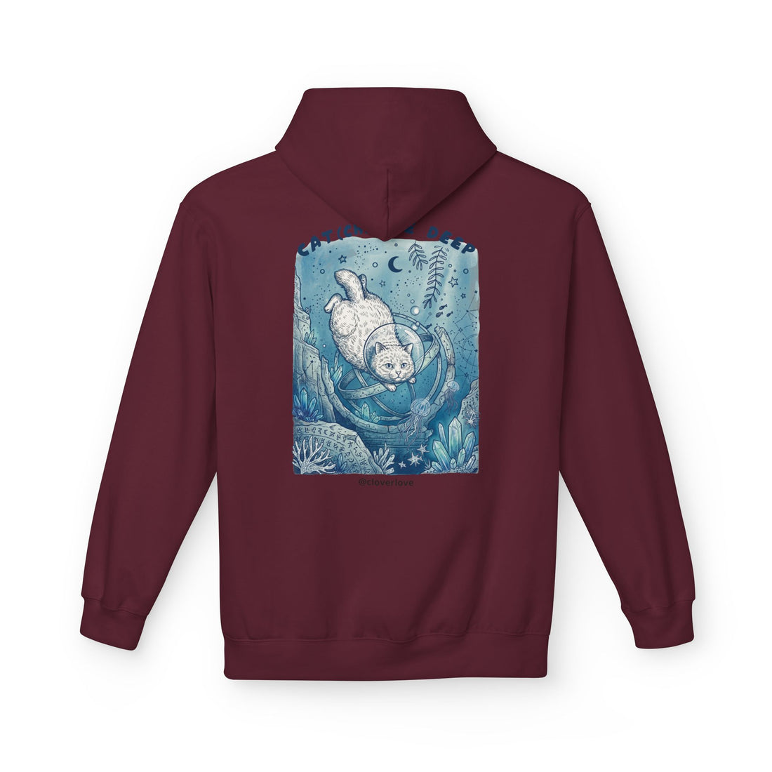 Katzen-Tiefseeabenteuer-Kapuzenpulli | Vintage Ozeanforscher Grafik-Sweatshirt