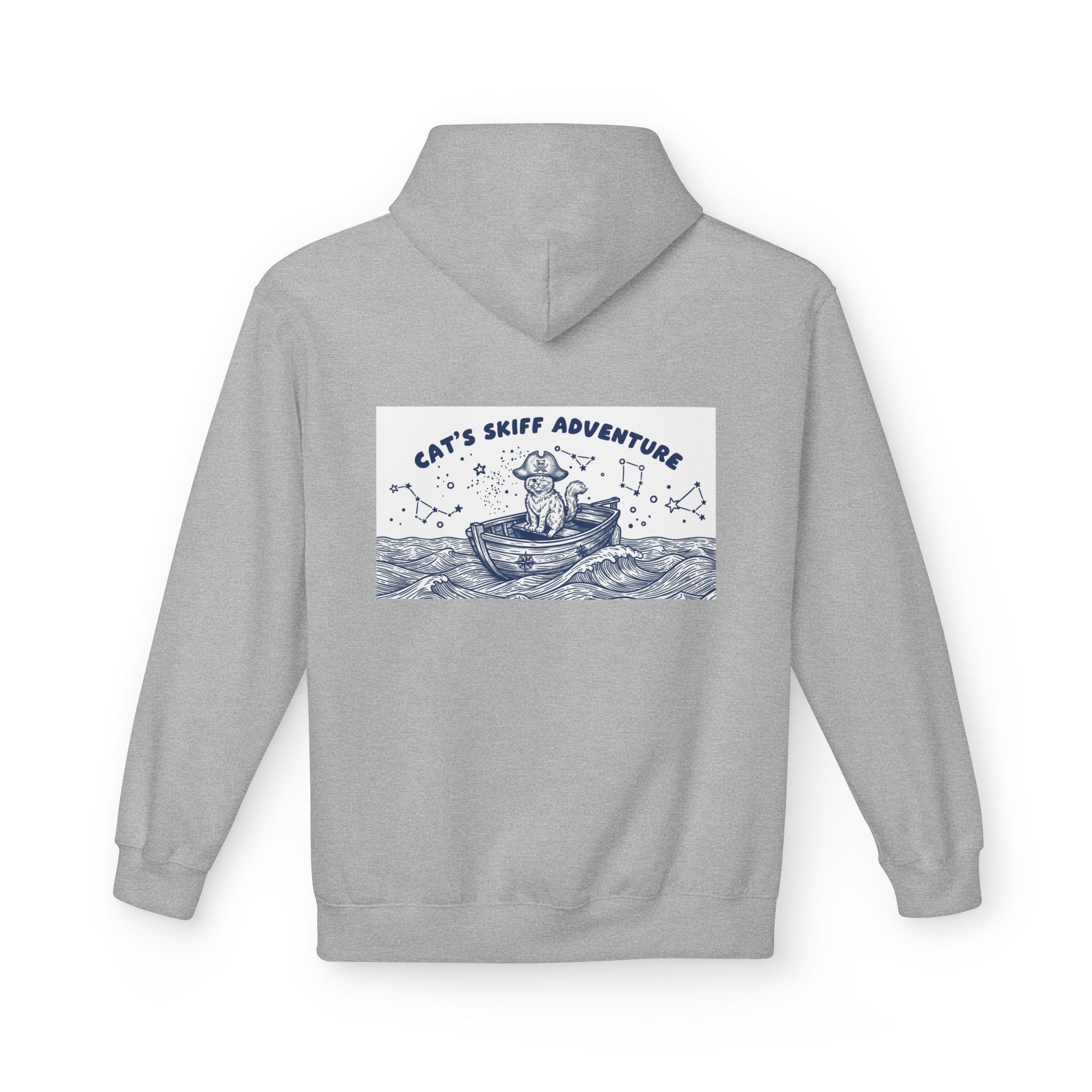 Cat's Skiff Adventure Hoodie | Vintage Ocean Nautical Graphic Sweatshirt