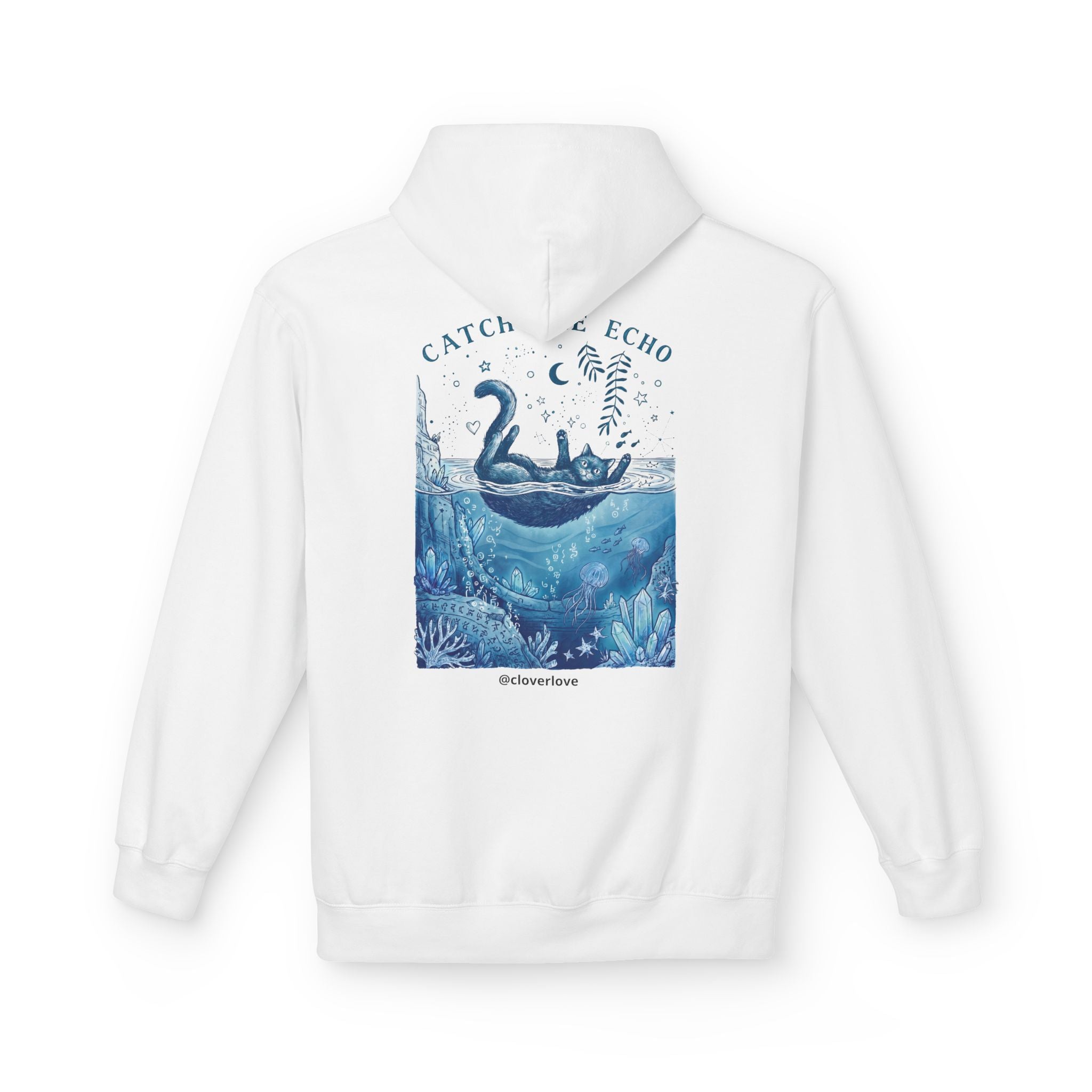 Katzen-Ozean-Abenteuer-Kapuzenpullover | Vintage Unterwasser-Grafik-Sweatshirt