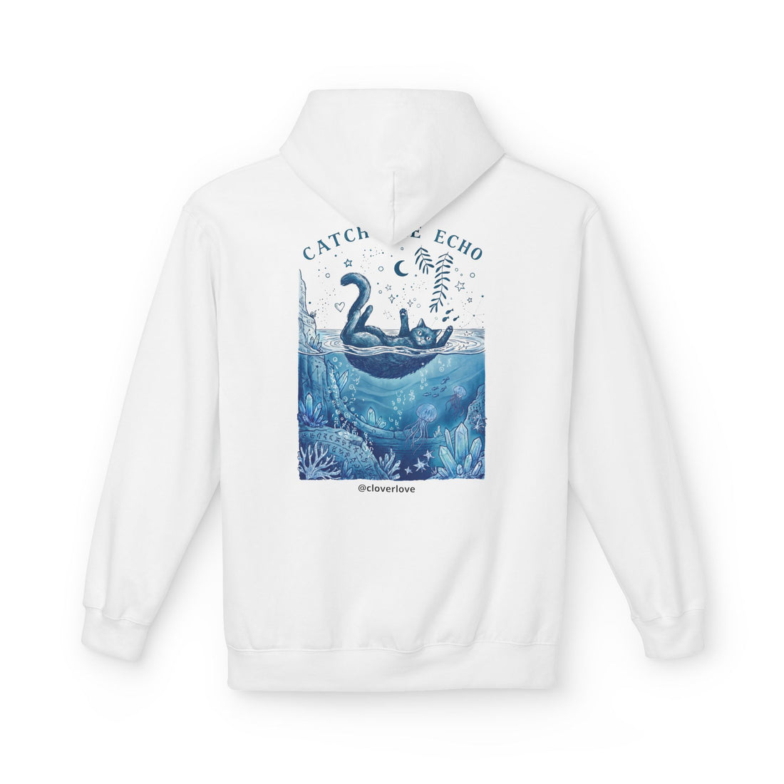 Katzen-Ozean-Abenteuer-Kapuzenpullover | Vintage Unterwasser-Grafik-Sweatshirt