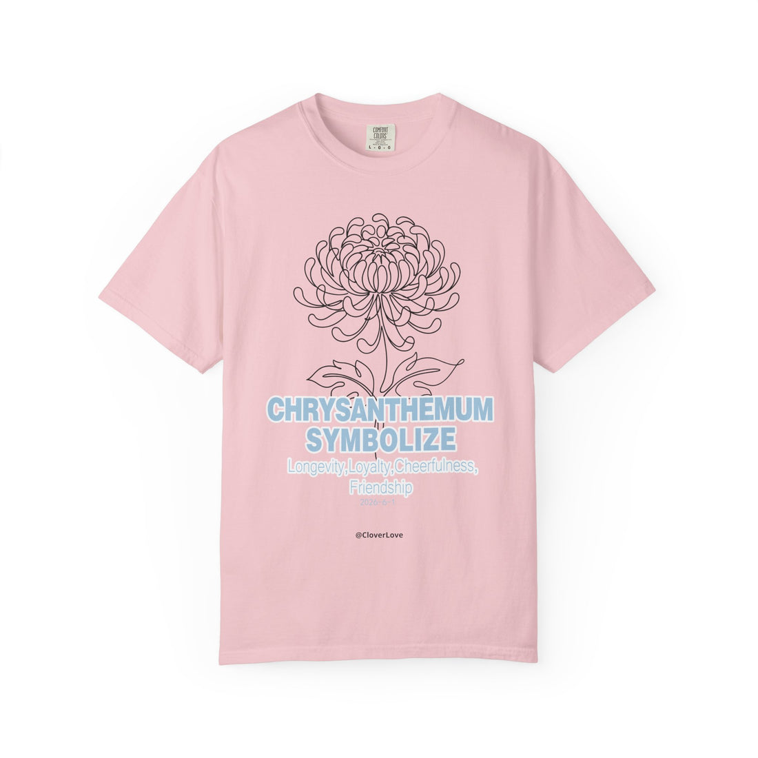Chrysanthemum Flower T-Shirt - Botanical Graphic Shirt for Flower Lovers