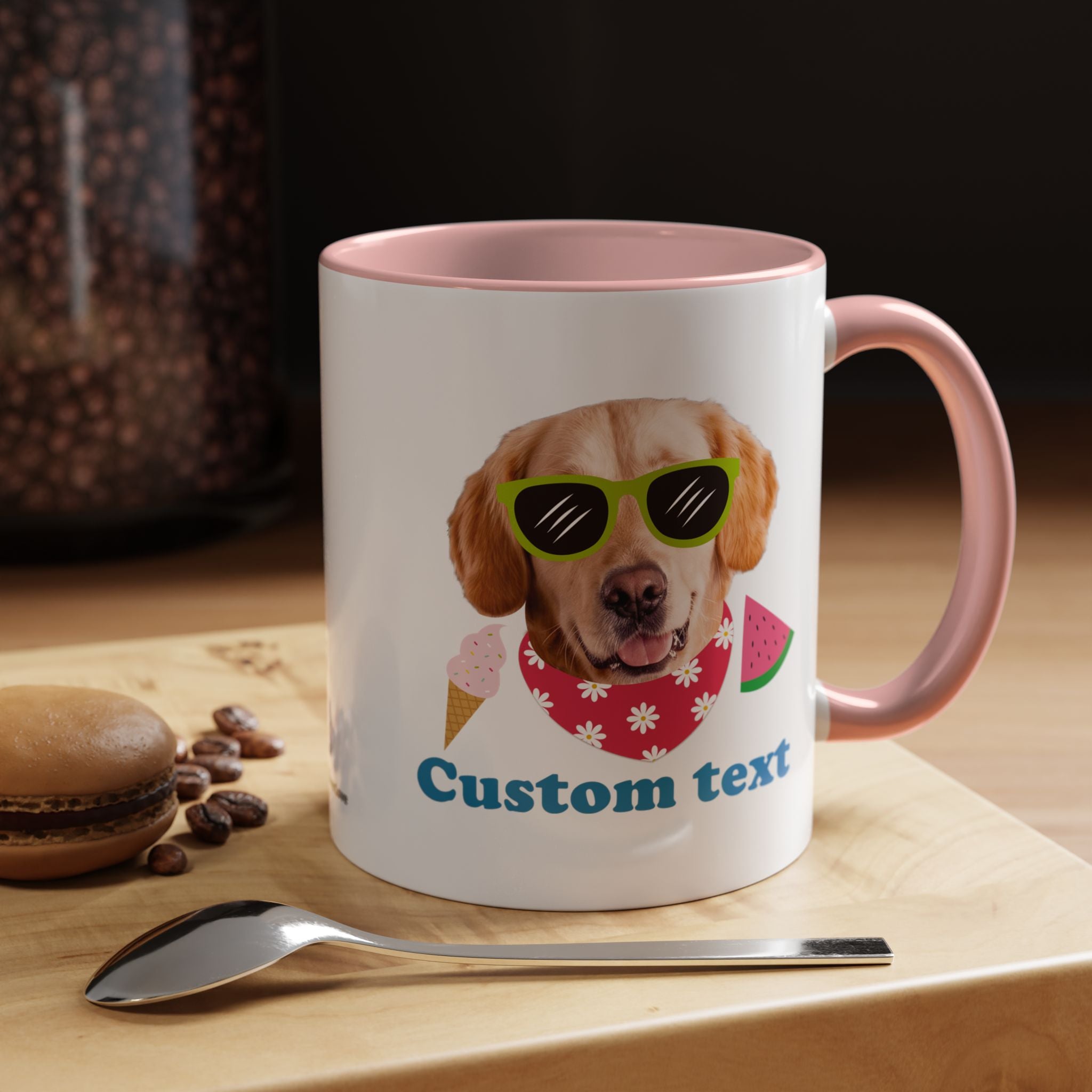 Süße Sommer Hunde-Tasse | Personalisierte Hunde-Foto-Kaffeetasse mit individuellem Text