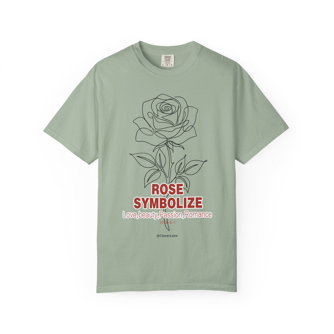 Rose Flower T-Shirt - Romantic Botanical Graphic Shirt for Flower Lovers