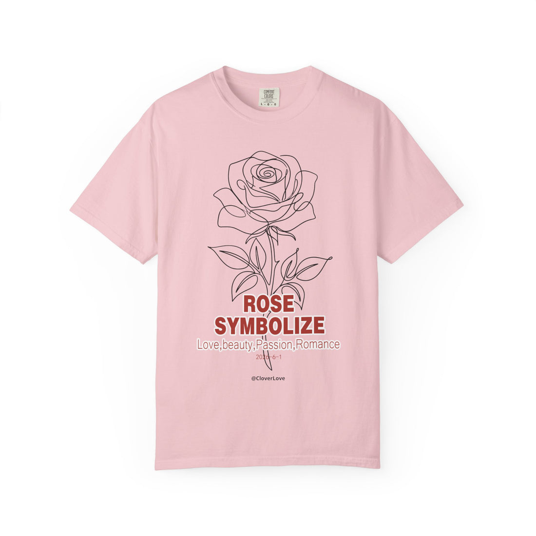 Rose Flower T-Shirt - Romantic Botanical Graphic Shirt for Flower Lovers
