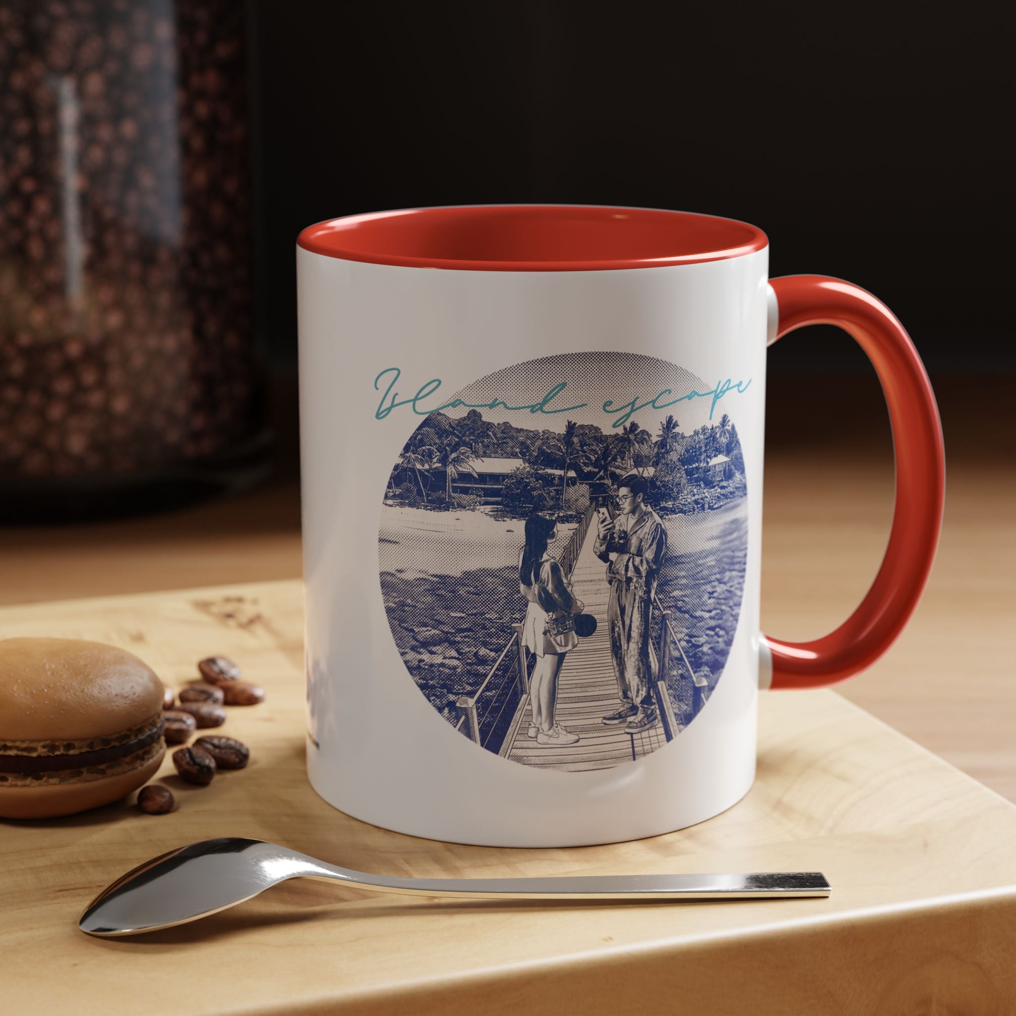 Island Escape Travel Mug - Tropical Beach Coffee Cup for Travelers