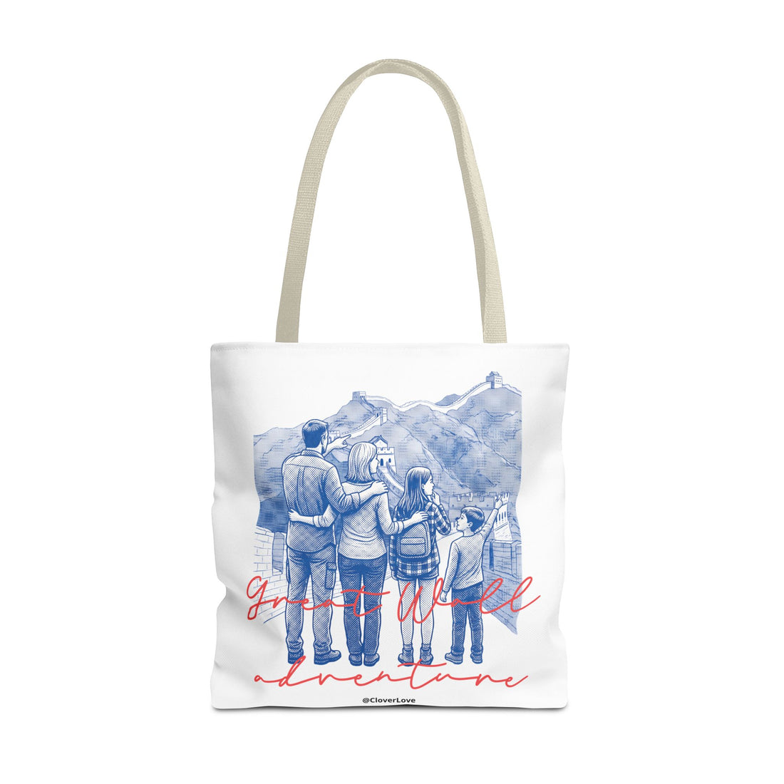 Great Wall of China Tote Bag, Family Travel Souvenir Bag, Landmark Canvas Tote