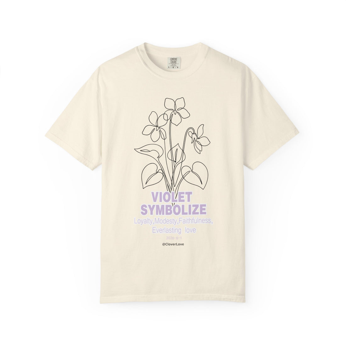 Violet Flower T-Shirt - Botanical Graphic Shirt for Flower Lovers