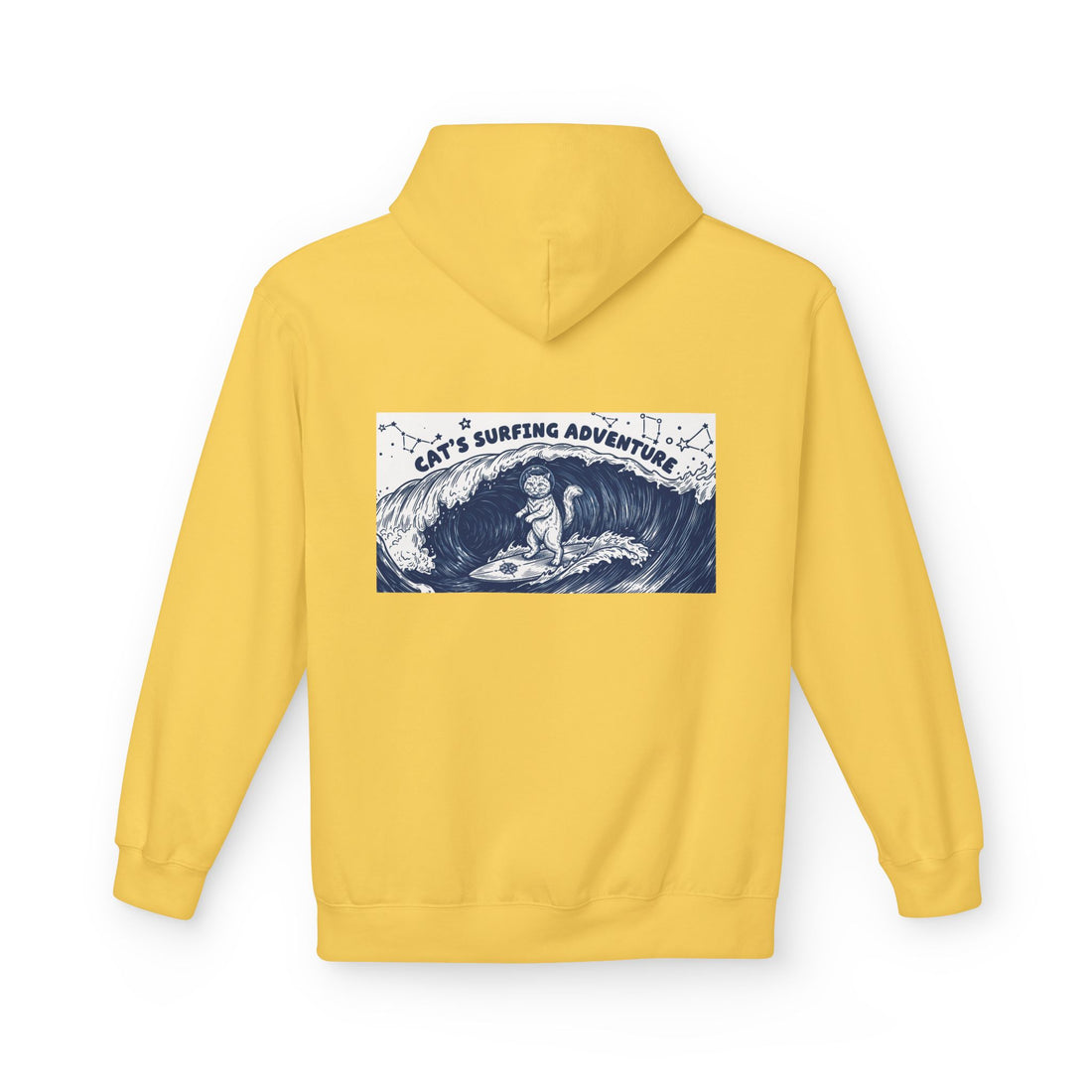 Cat's Surfing Adventure Hoodie | Vintage Ocean Graphic Sweatshirt