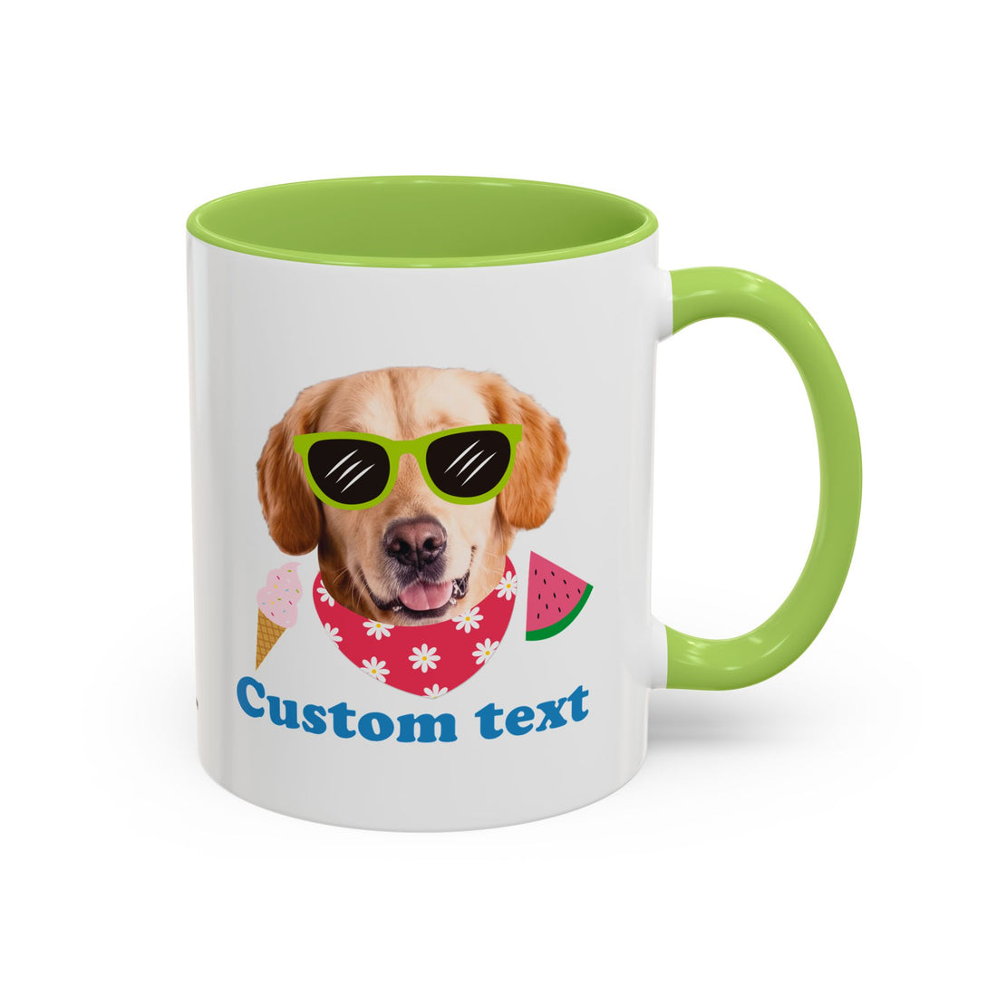 Süße Sommer Hunde-Tasse | Personalisierte Hunde-Foto-Kaffeetasse mit individuellem Text