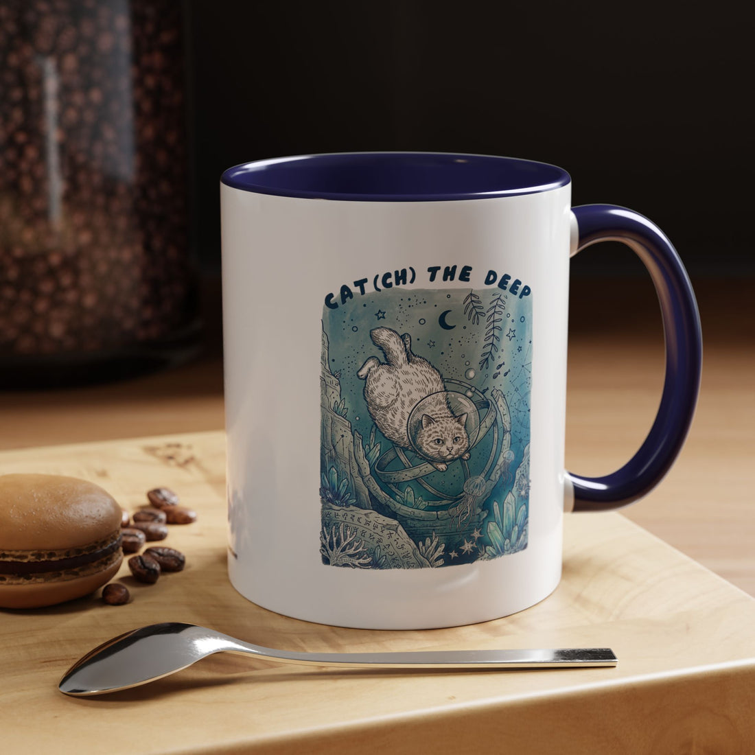 Cat's Deep Ocean Adventure Mug - Underwater Cat Lover Coffee Cup