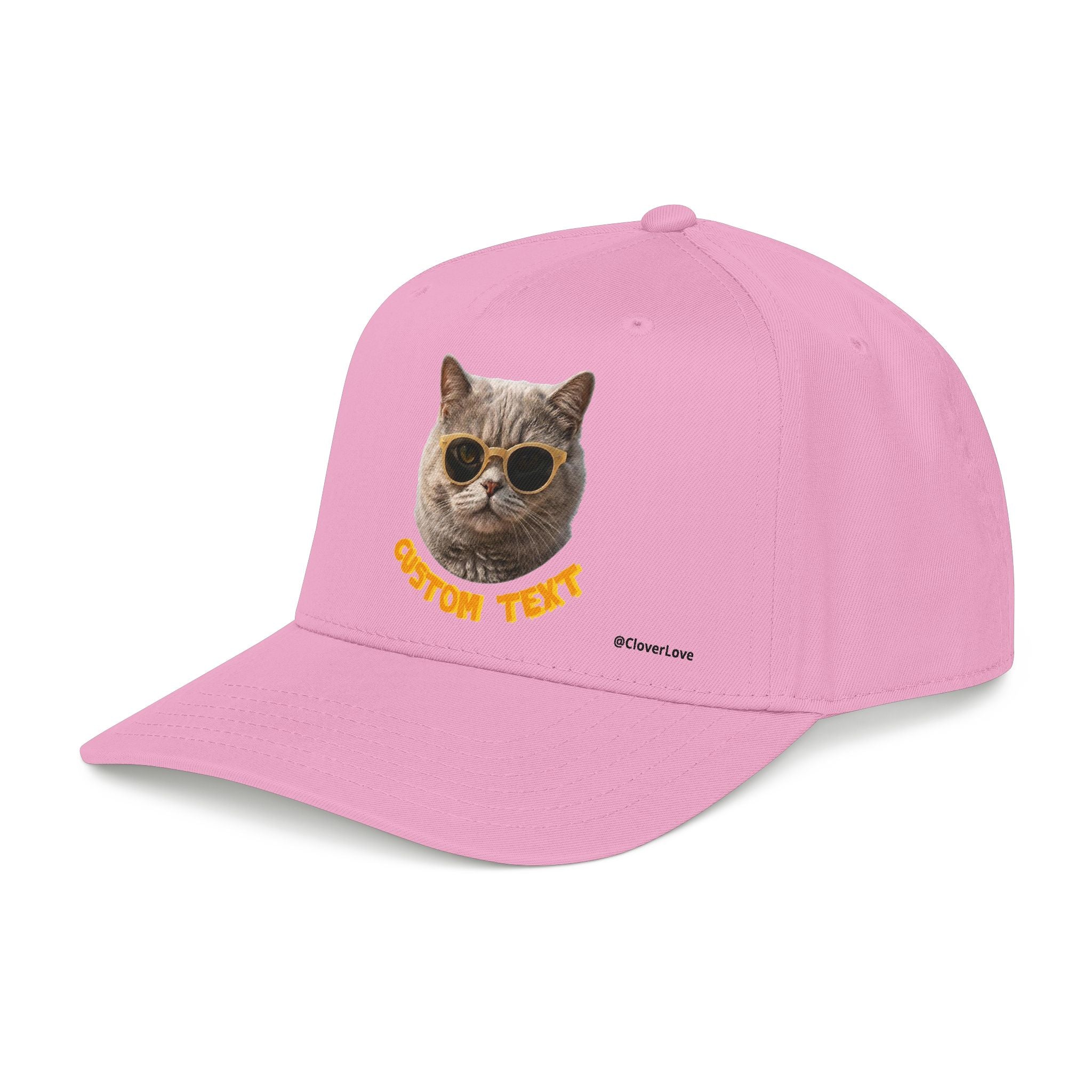 Custom Cat Baseball Cap, Personalized Summer Cat Hat with Sunglasses, Cute Pet Lover Gift