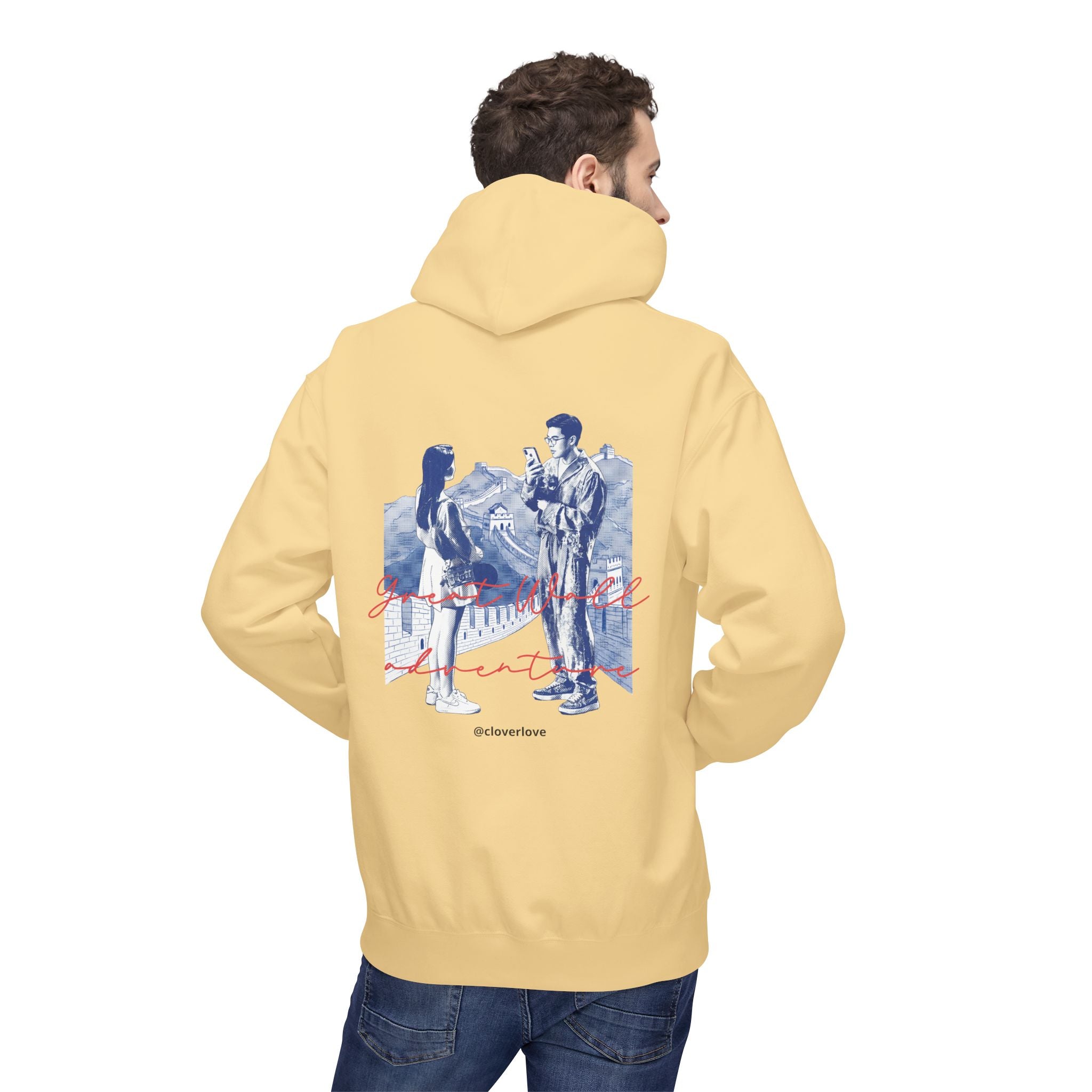 Abenteuer-Kapuzenpulli "Große Mauer" – Sommer-Fernweh-Sweatshirt