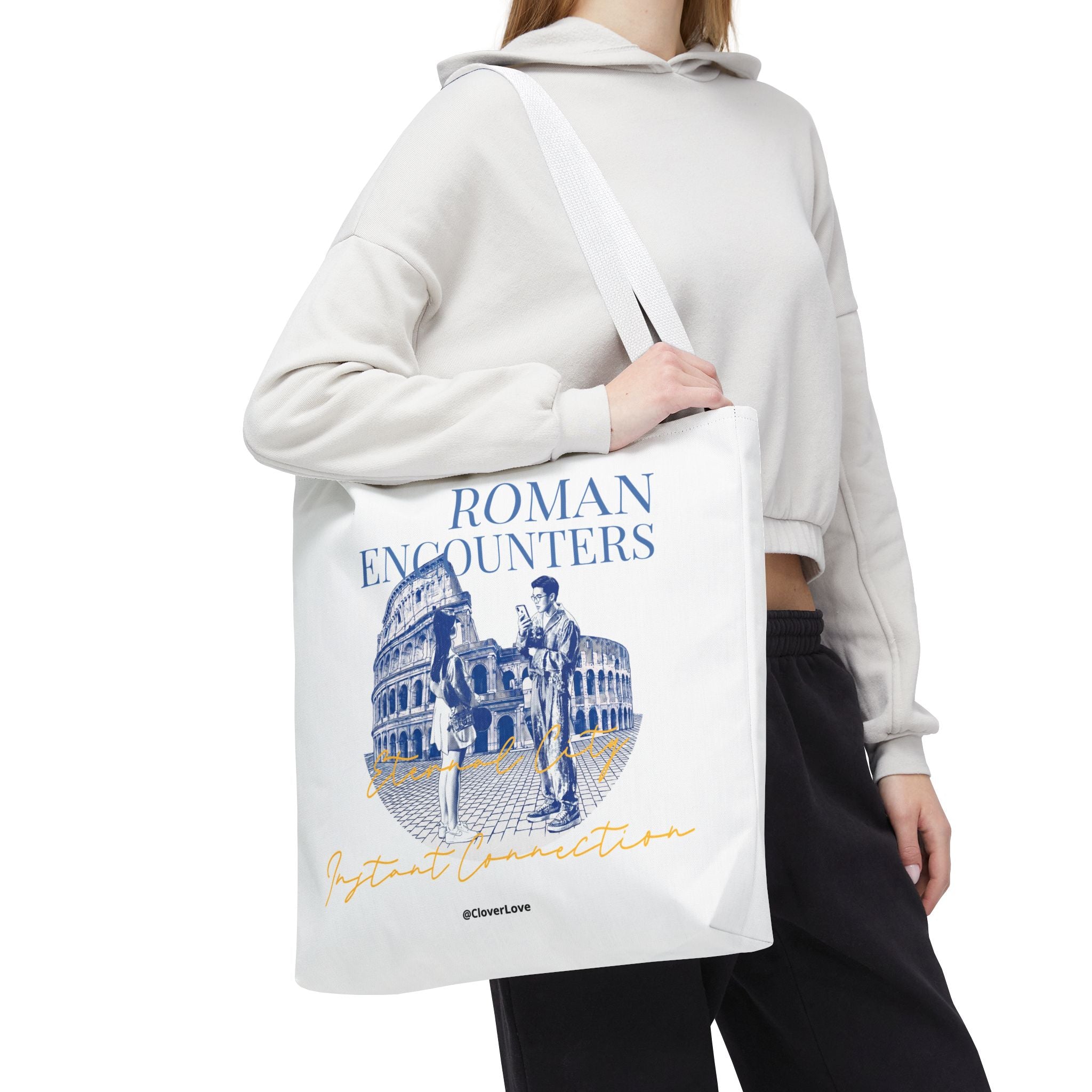 Roman Encounter Travel Tote Bag | Vintage Italy Rome Colosseum Canvas Tote Bag for Travel Lovers