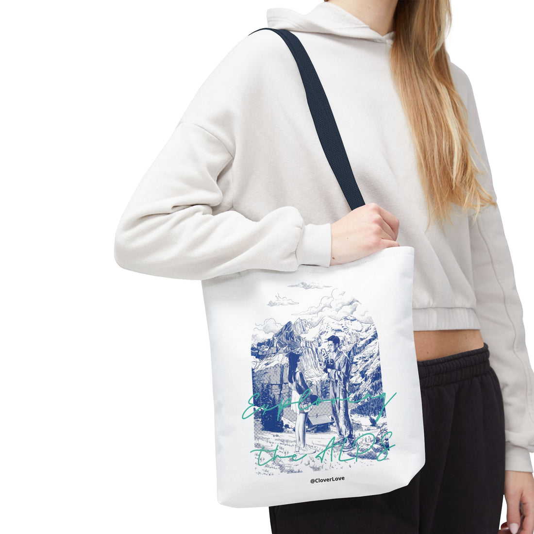 Travel Adventure Tote Bag | Vintage Mountain Explorer Canvas Bag