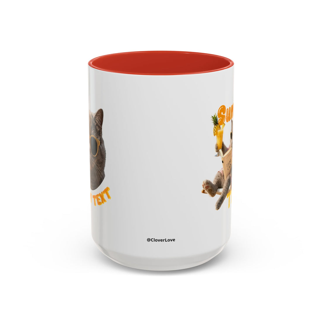 Lustige Katzen-Sommer-Tasse – Süße Strand-Kaffeetasse für Katzenliebhaber
