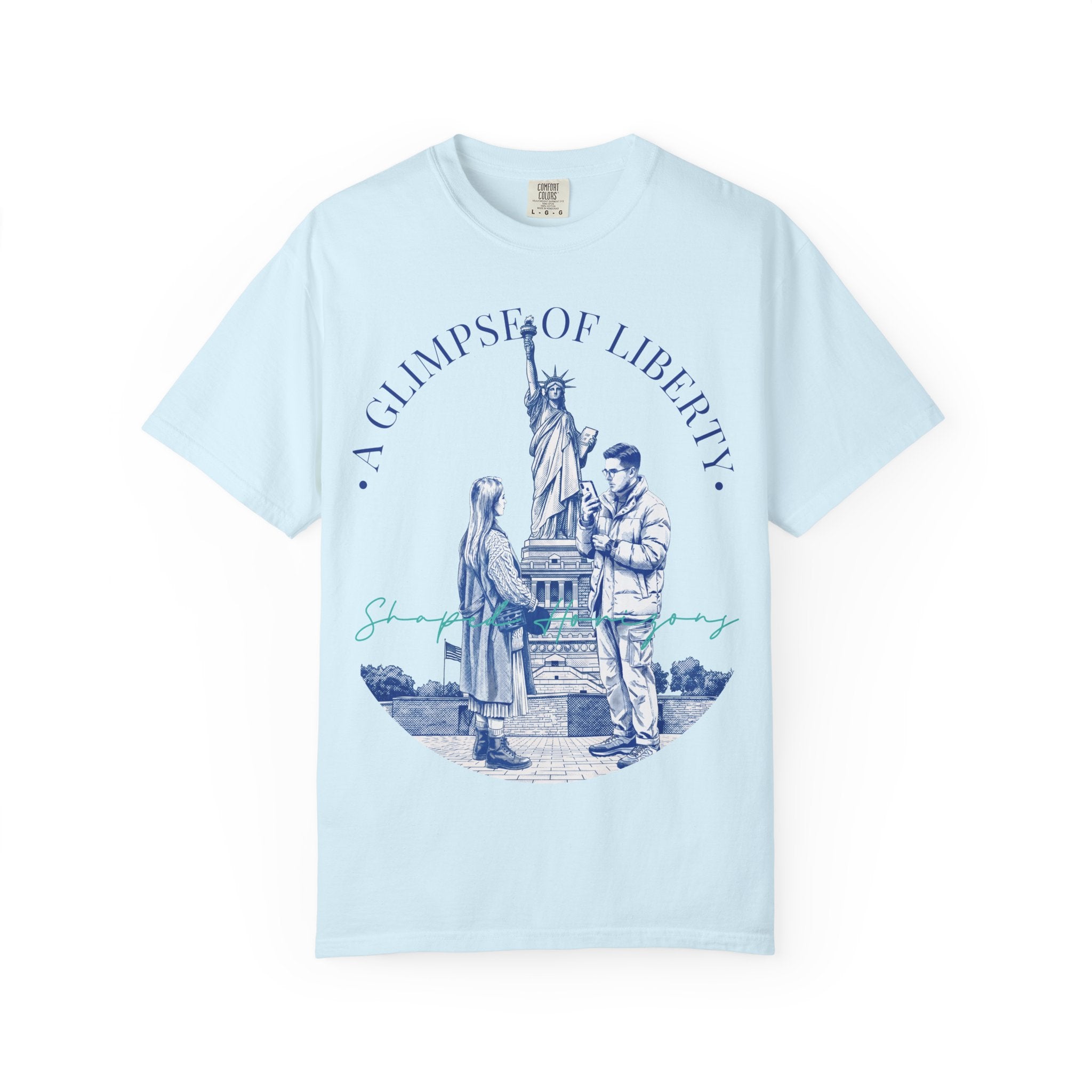 Custom Statue of Liberty Travel Memory T-Shirt - Couple Vacation Gift