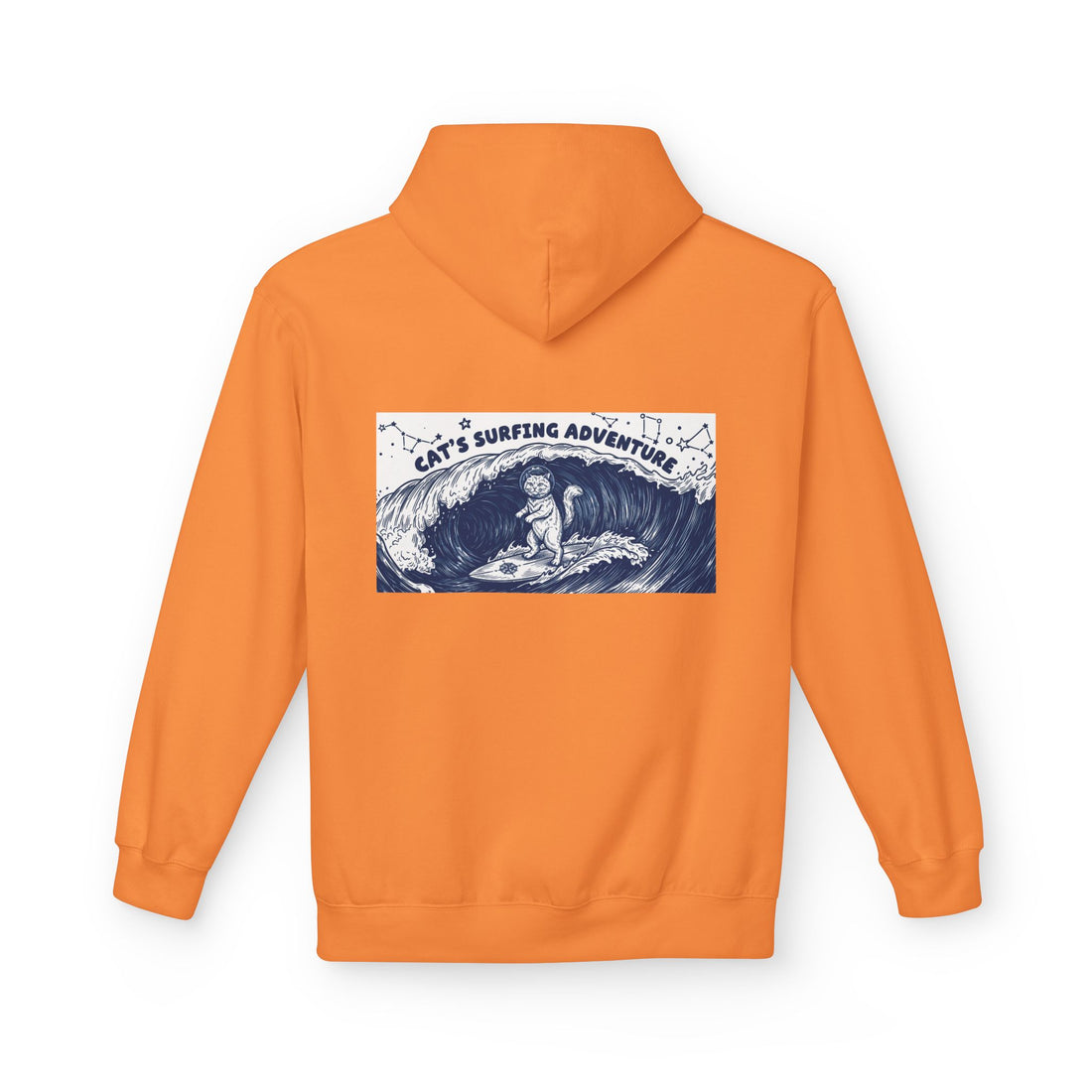 Cat's Surfing Adventure Hoodie | Vintage Ocean Graphic Sweatshirt