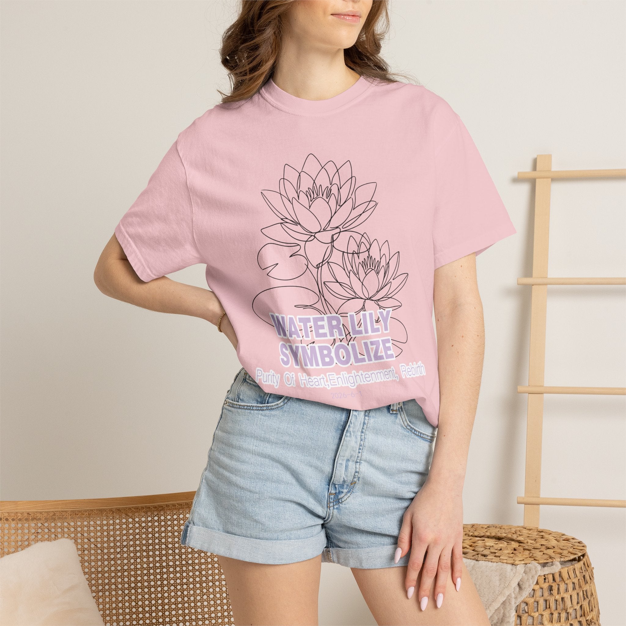 Water Lily Flower T-Shirt - Botanical Graphic Shirt for Flower Lovers