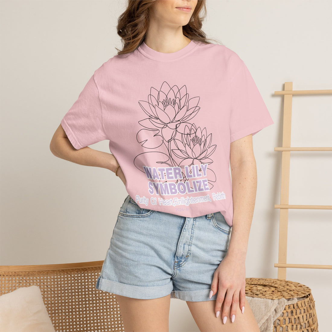 Water Lily Flower T-Shirt - Botanical Graphic Shirt for Flower Lovers