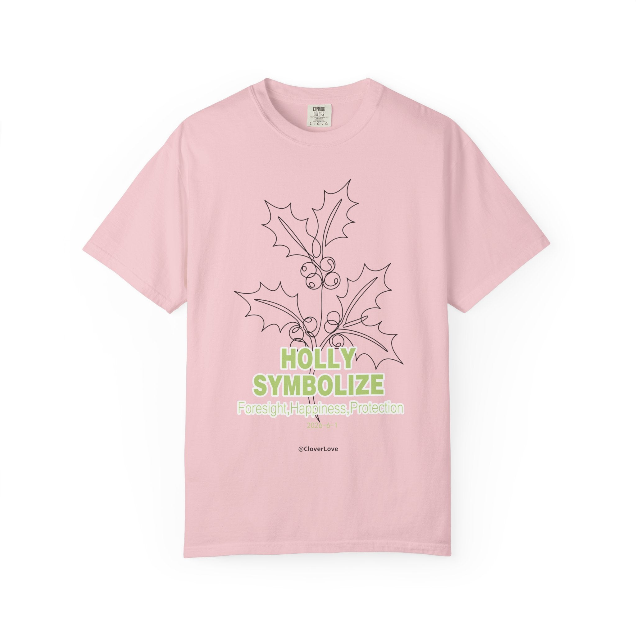 Holly Botanical T-Shirt - Winter Floral Graphic Shirt for Nature Lovers