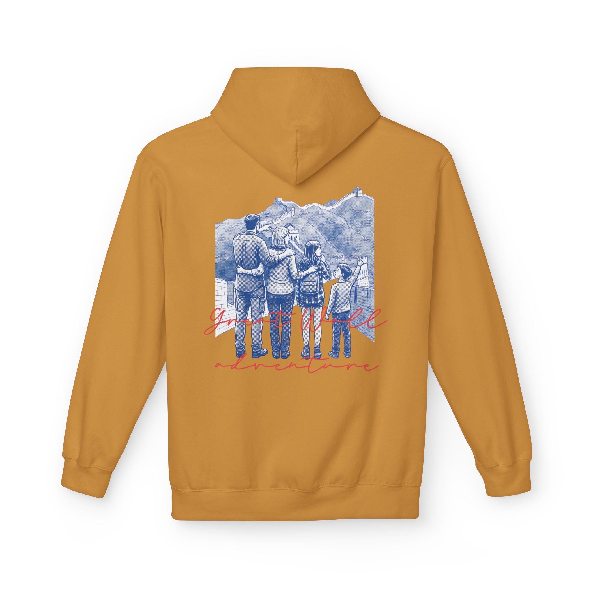 Great Wall Family Adventure Hoodie – Vintage Travel Landmark Graphic Pullover Sweatshirt