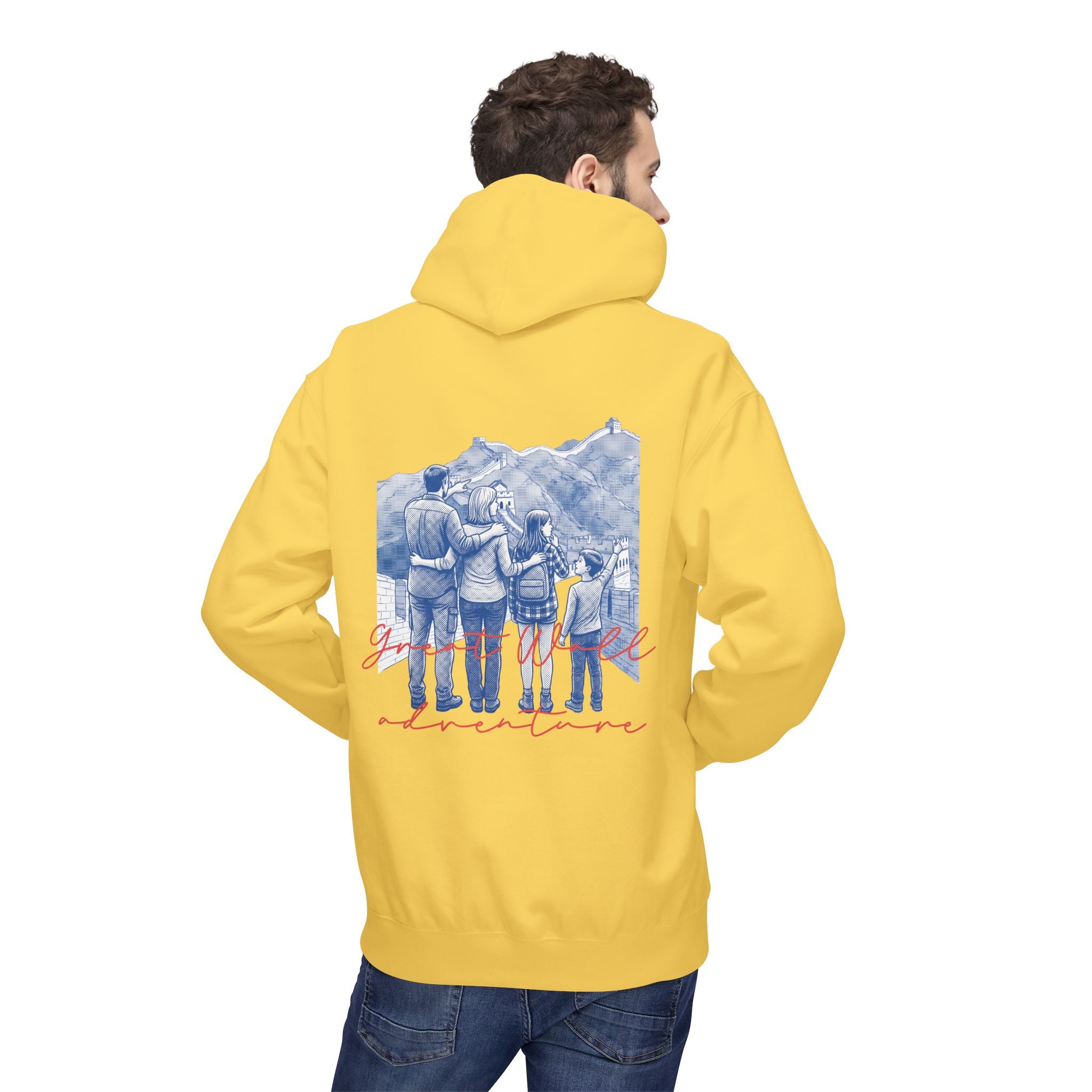 Great Wall Family Adventure Hoodie – Vintage Travel Landmark Graphic Pullover Sweatshirt