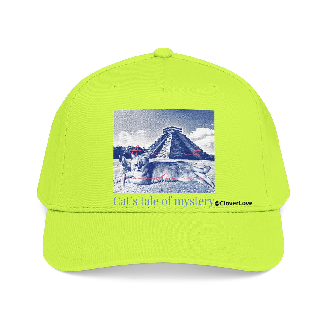 Mexico Travel Cat Hat - Chichen Itza Baseball Cap, Cat Lover Gift