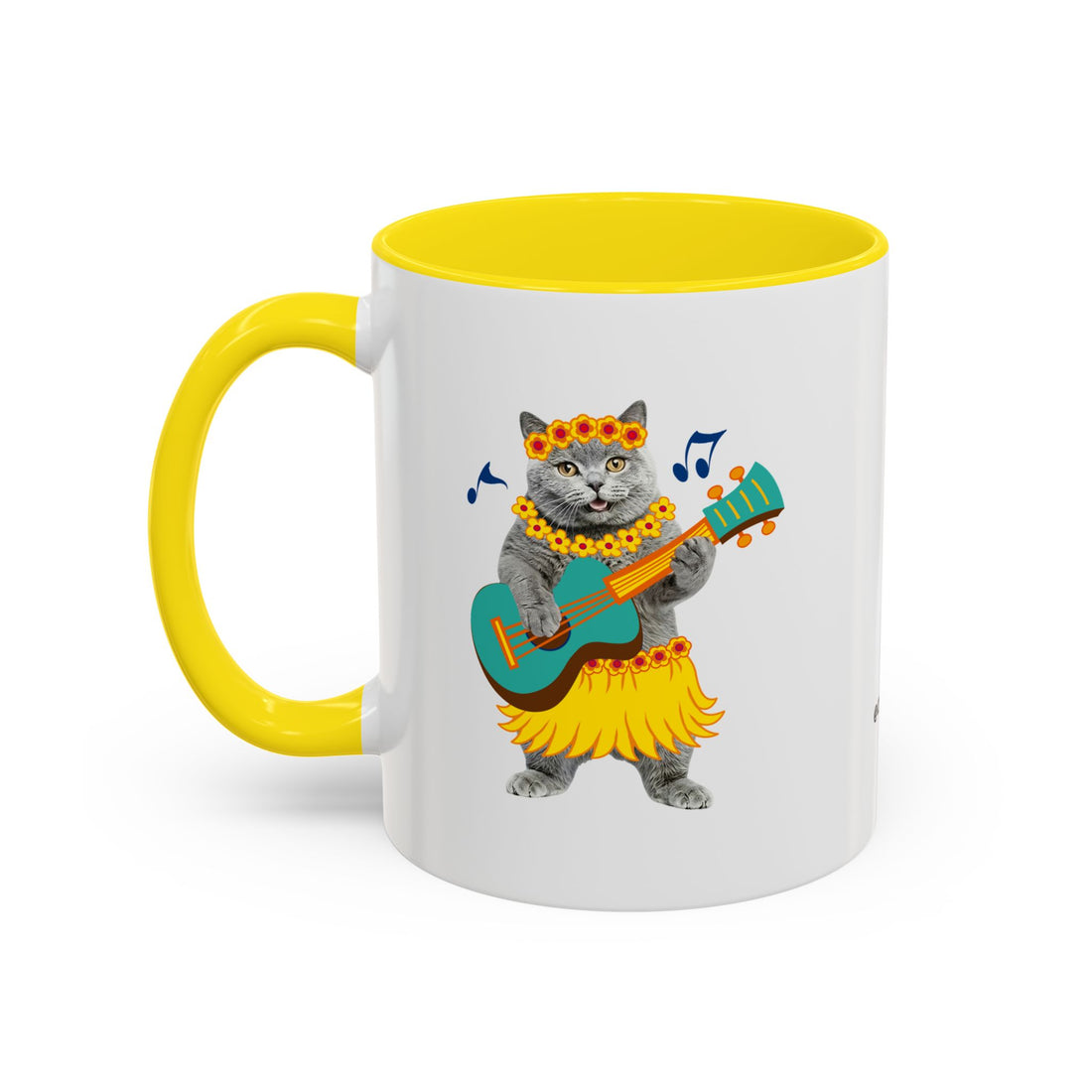 Tropical Summer Cat Mug | Personalized Pet Photo Coffee Cup With Custom Text